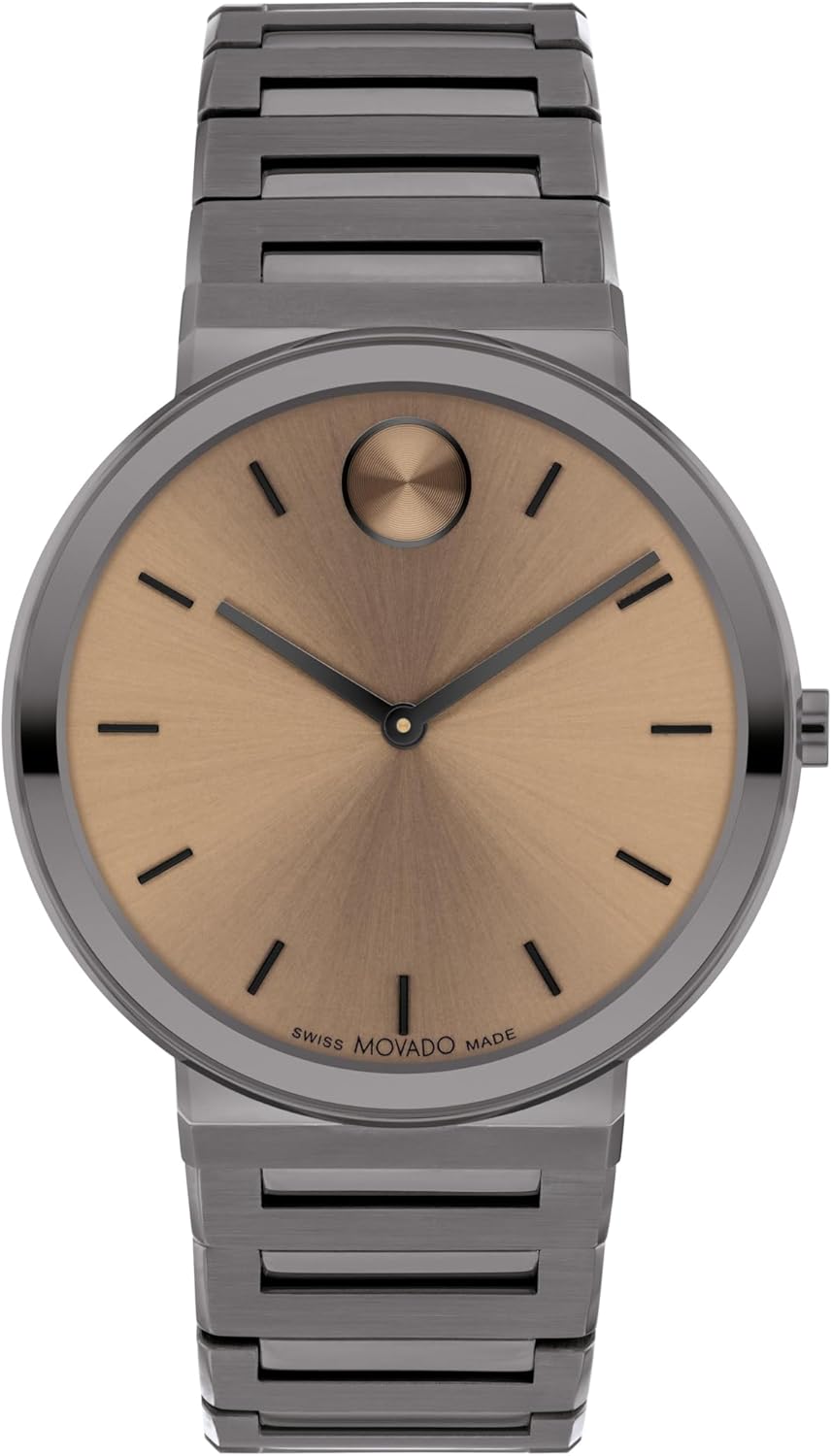 Movado Bold Horizon Ultra Thin Watch for Men and Women - Swiss Made - Water Resistant 3ATM/30 Meters - Sleek and Slim Premium Luxury Wristwatch for Everyone - 40mm