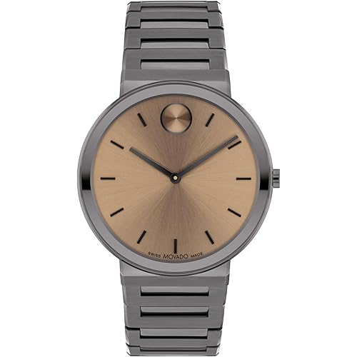 Movado Bold Horizon Ultra Thin Watch for Men and Women - Swiss Made - Water Resistant 3ATM/30 Meters - Sleek and Slim Premium Luxury Wristwatch for Everyone - 40mm