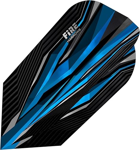 Miniatura 4 de Harrows Fire - Juego de 5 vuelos de dardos extra fuertes, 15 vuelos de dardos en total (aguamarina, estándar)