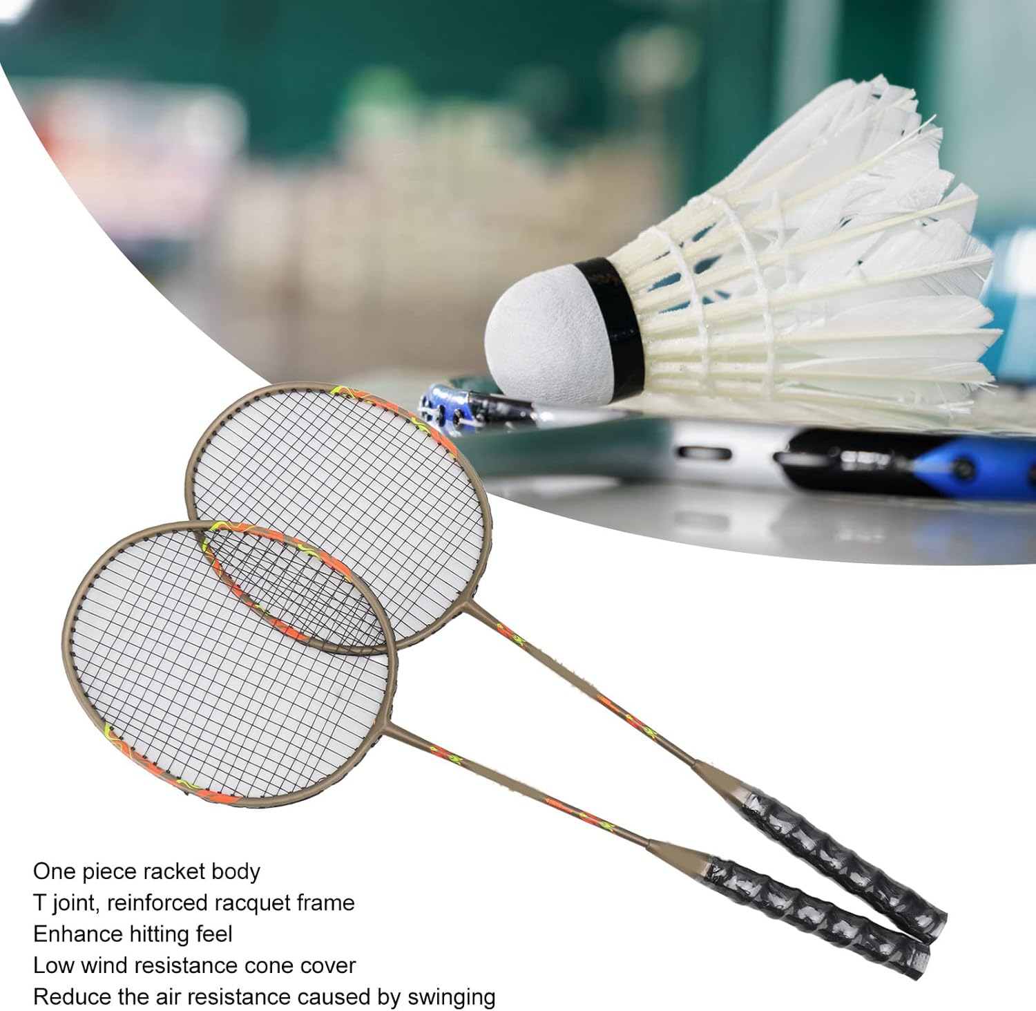 LIZEALUCKY Badminton Racket Set Lightweight Iron Alloy with Storage Bag for Beginners