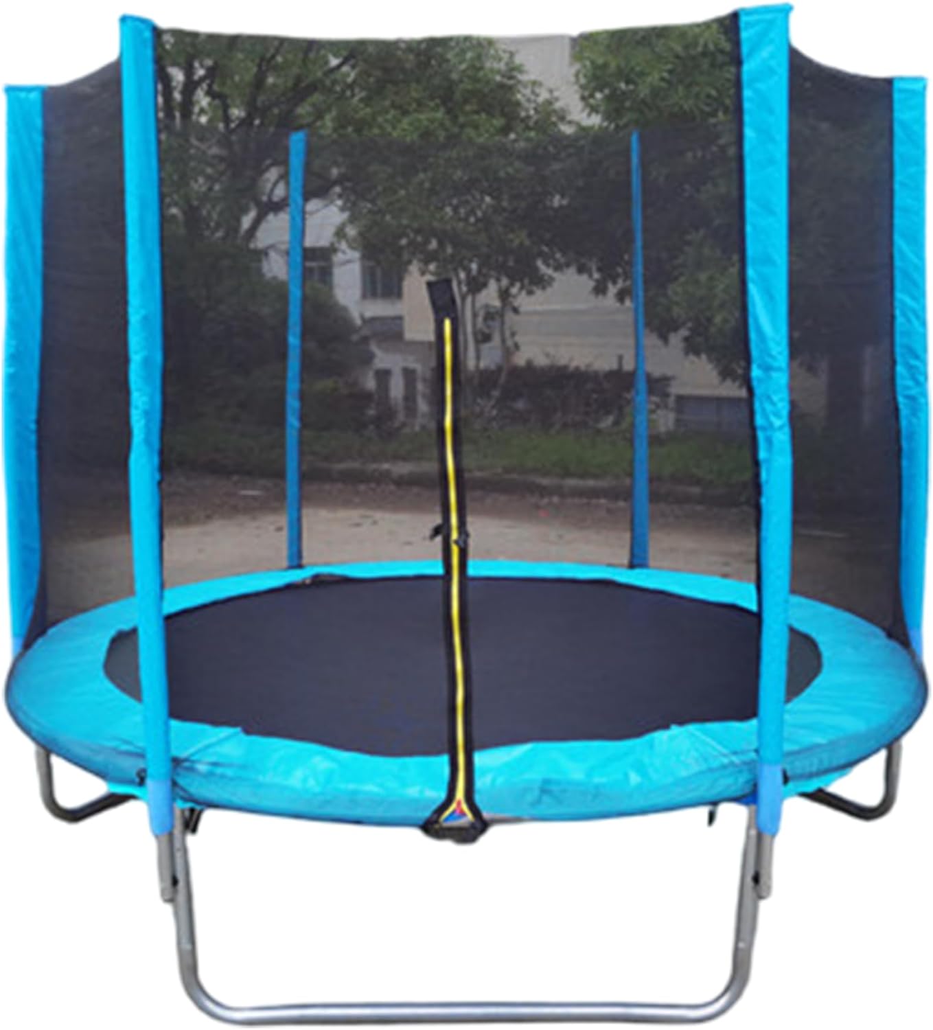 Trampoline Net Replacement, 8FT Weather-Resistant Safety Nets for 6 Poles Trampoline with Double-Headed Zippers, Protection Buckles & Enhanced Hook, Trampolines Accessories