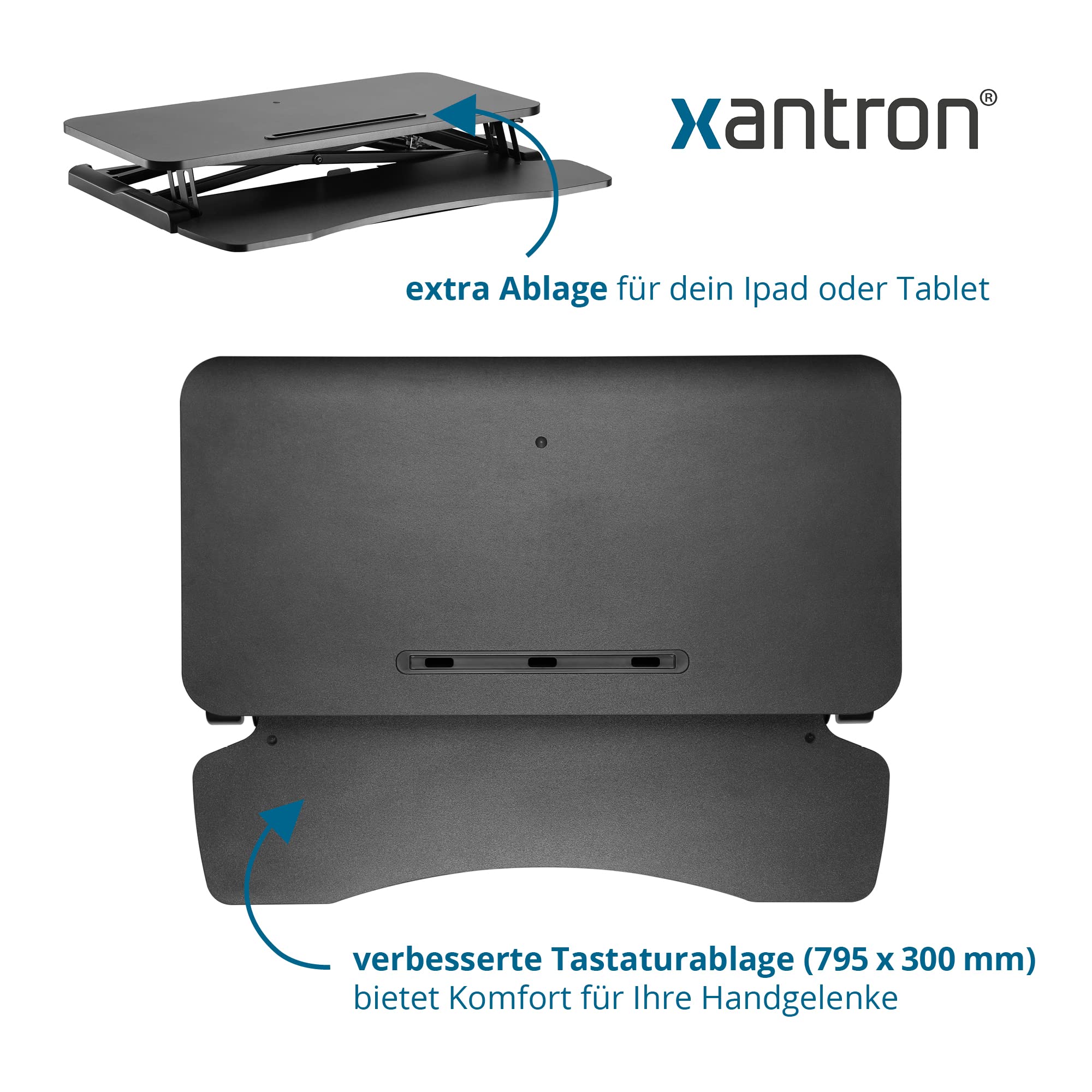 Xantron Schreibtischaufsatz höhenverstellbar mit Gasdruckfeder