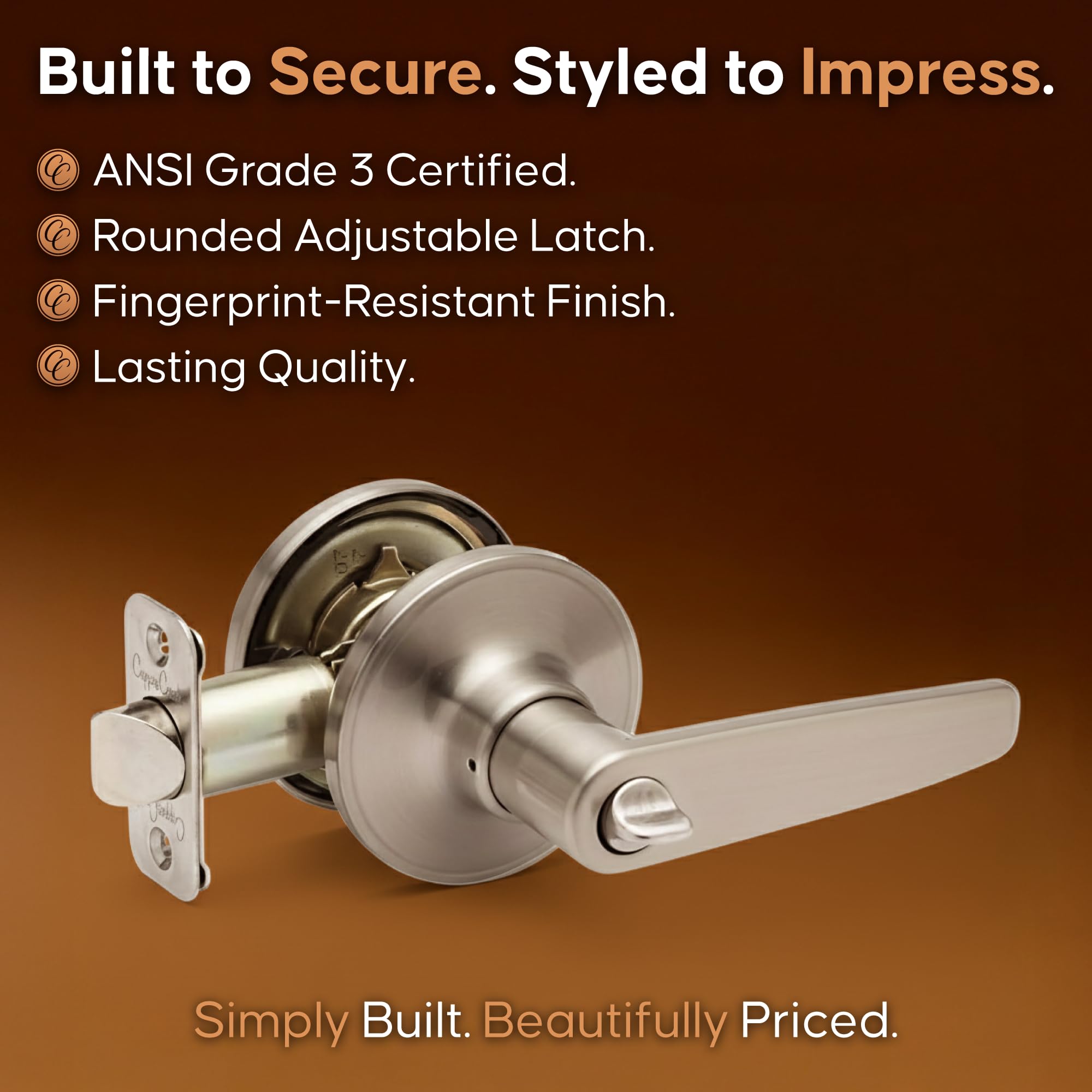 Cobre Creek dl1230ss Tom Daley privacidad manilla para puerta, inoxidable satinado