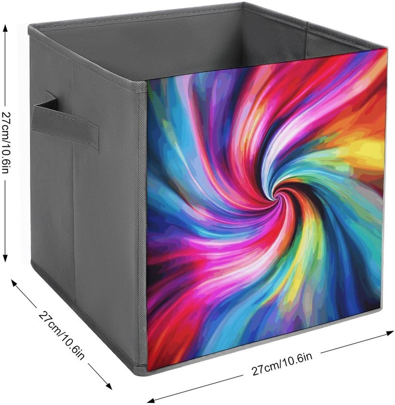 Folding Storage Bins Oxford Fabric Clothes Storage Boxes with Handles | Colorful Tie Dye Cube Organizer, Easy to Store, Multi Functional Cube Storage Organizer for Office Bedroom