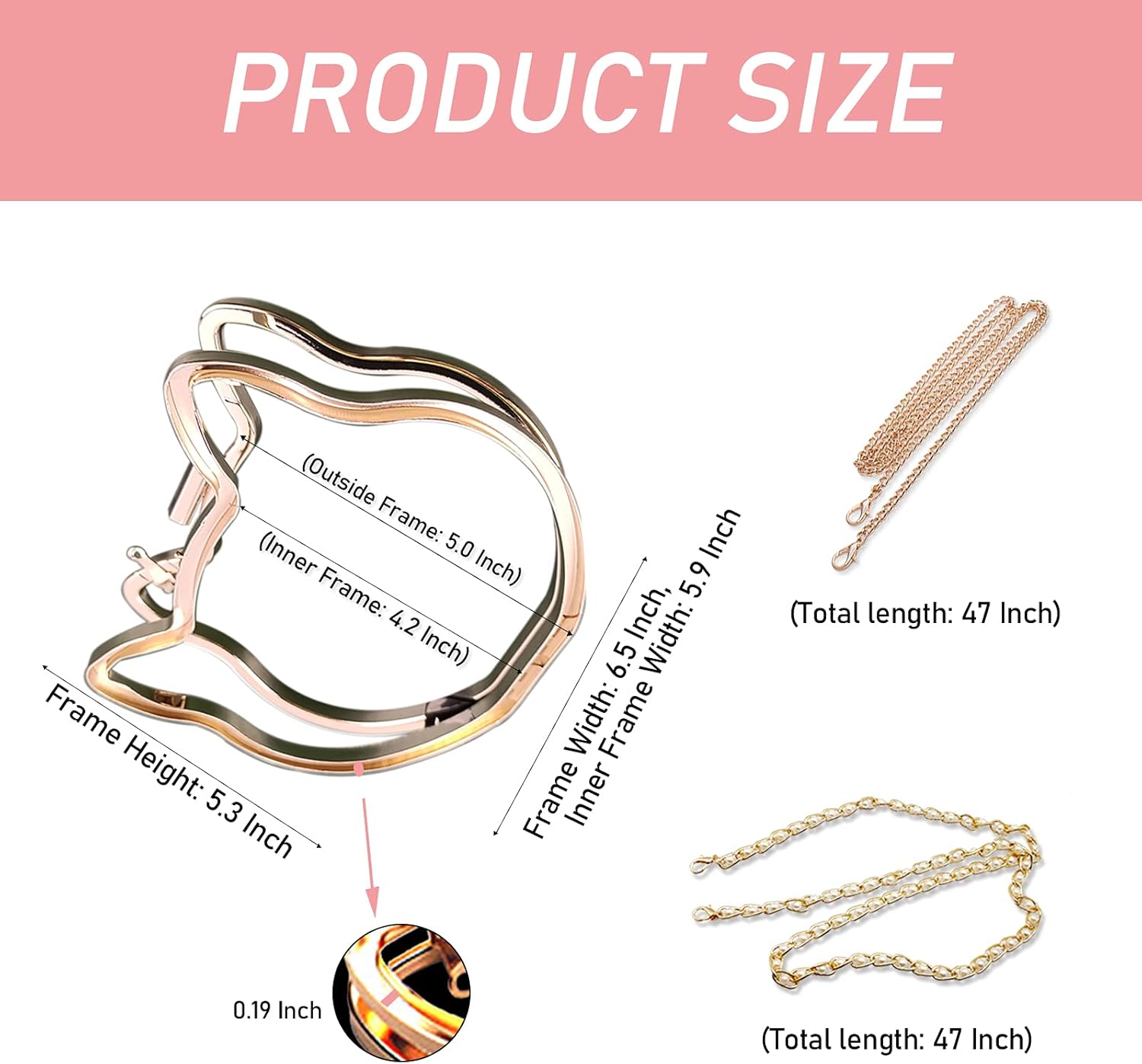 MUFUN Metal Frame Resin Clutch Craft Accessories Alloy Frames Chain for DIY Handmade Bag Purse Resin Clutch, Anti-Rust, and Durable, with 26 pcs Tools, Without Silicone Mold (Pack of 2)