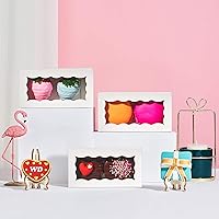 Vista 5 de 12 cajas de macarrón blanco de alta calidad de 4.17 x 2.16 x 1.37 pulgadas para 2, contenedores de macarrón, embalaje de macarrón para bodas