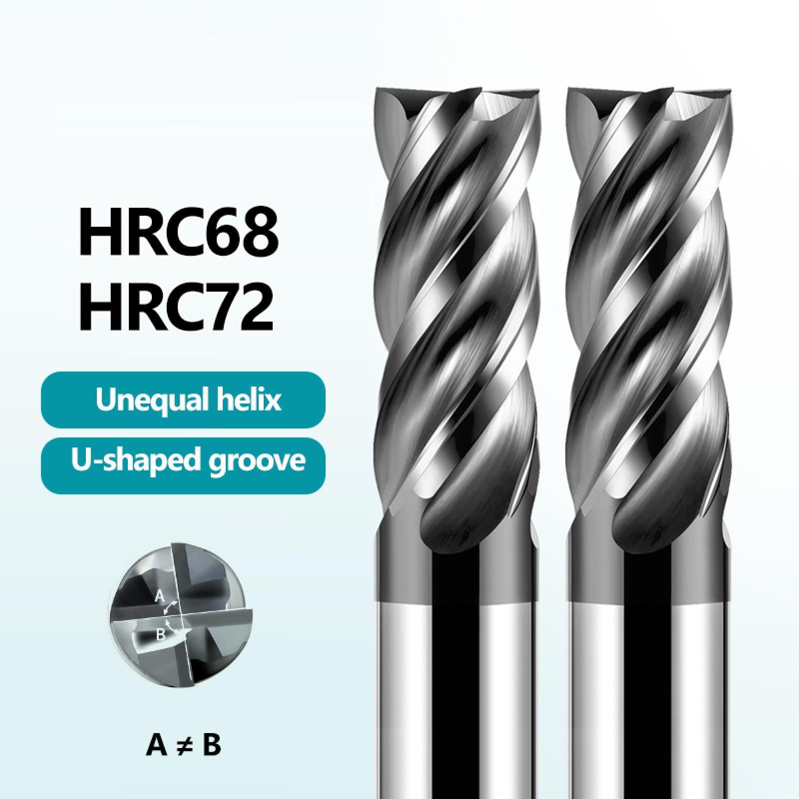 Frese in carburo di tungsteno Hrc72 3 4 6 810 12 20 Utensili CNC Fresa per acciaio inossidabile 4 punte per router a flauto (HRC68/6x15x6Dx50)