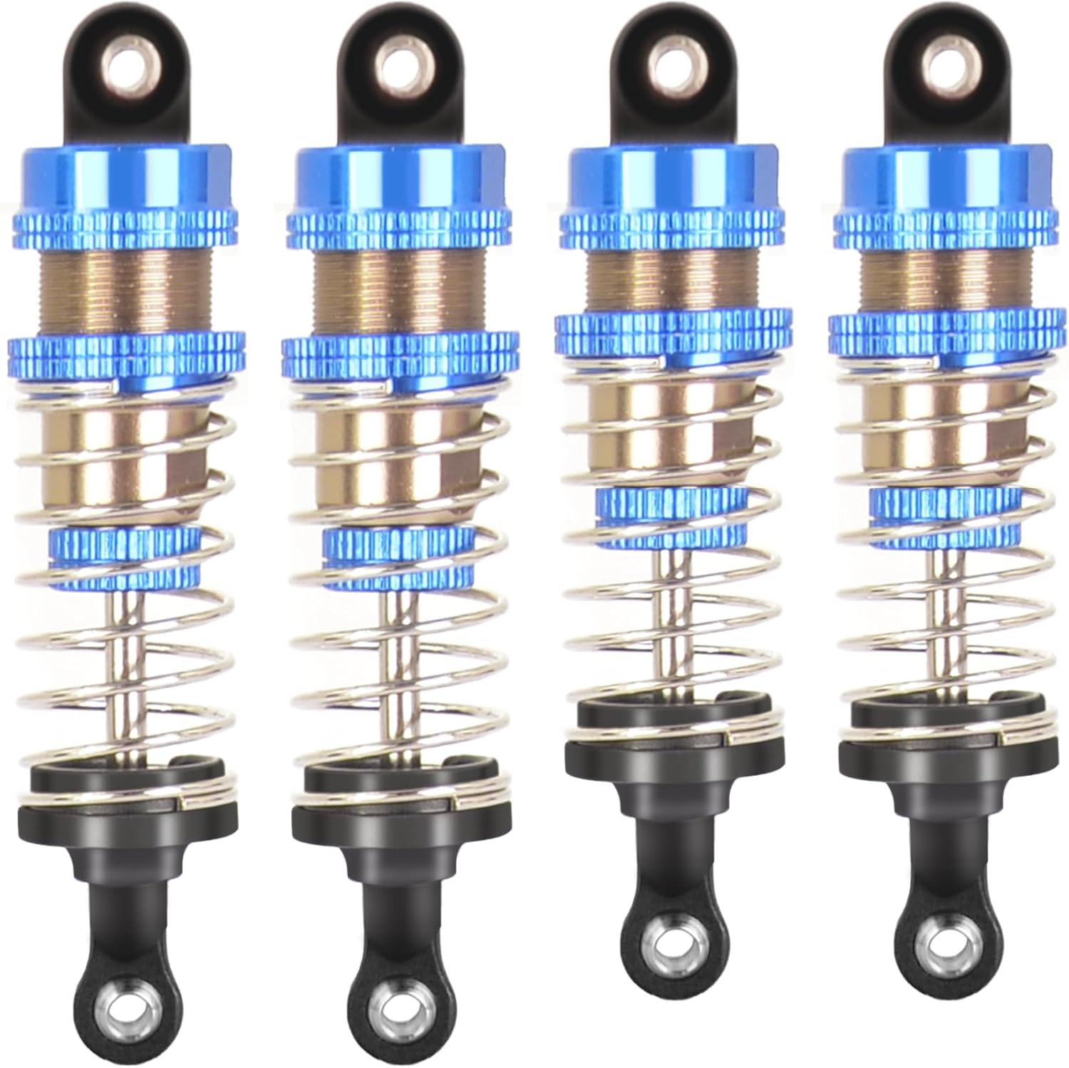 Oiled 4Pcs 72mm Aluminum Oil Shock Set for 1/12 1/14 1/16 RC Cars - Front/Rear Upgrade Compatible with WLtoys 144001, 124019, MJX 16208, HBX