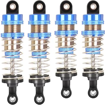 Oiled Shocks Upgraded 66mm/72mm Aluminum Oil Shock Absorber Set for 1/12 1/14 1/16 RC Cars - Compatible with WLtoys 144001, 124019, MJX 16208, HBX & More