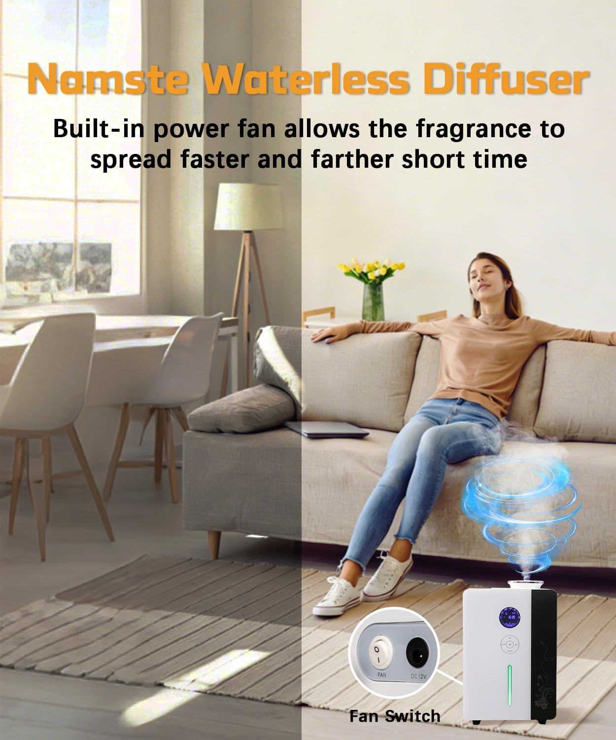 2026 Namste Waterless Diffuser HVAC Scent Diffuser - WiFi & APP & Touch Screen Control 7000 Sq.Ft Coverage - 800ML Essential Oil Diffusers Long Lasting Aroma for Whole House,Office,Hotel,Spa