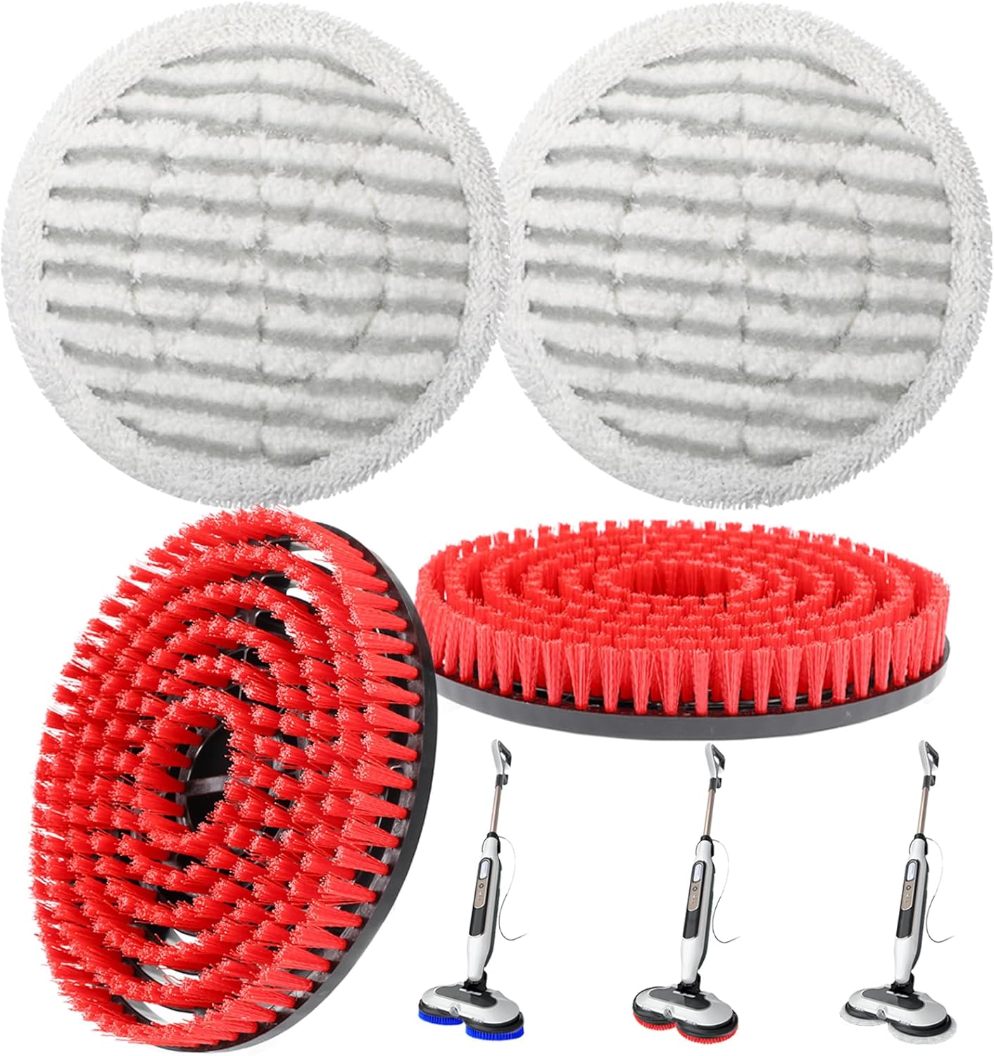 S8201 Steam Mop Pads Replacement Brush for Shark Steam Mop Replacement Pads for Shark S8002BRN S8001 S7001 S7201 S7000AMZ S7000 S7005 S7020 (Red)