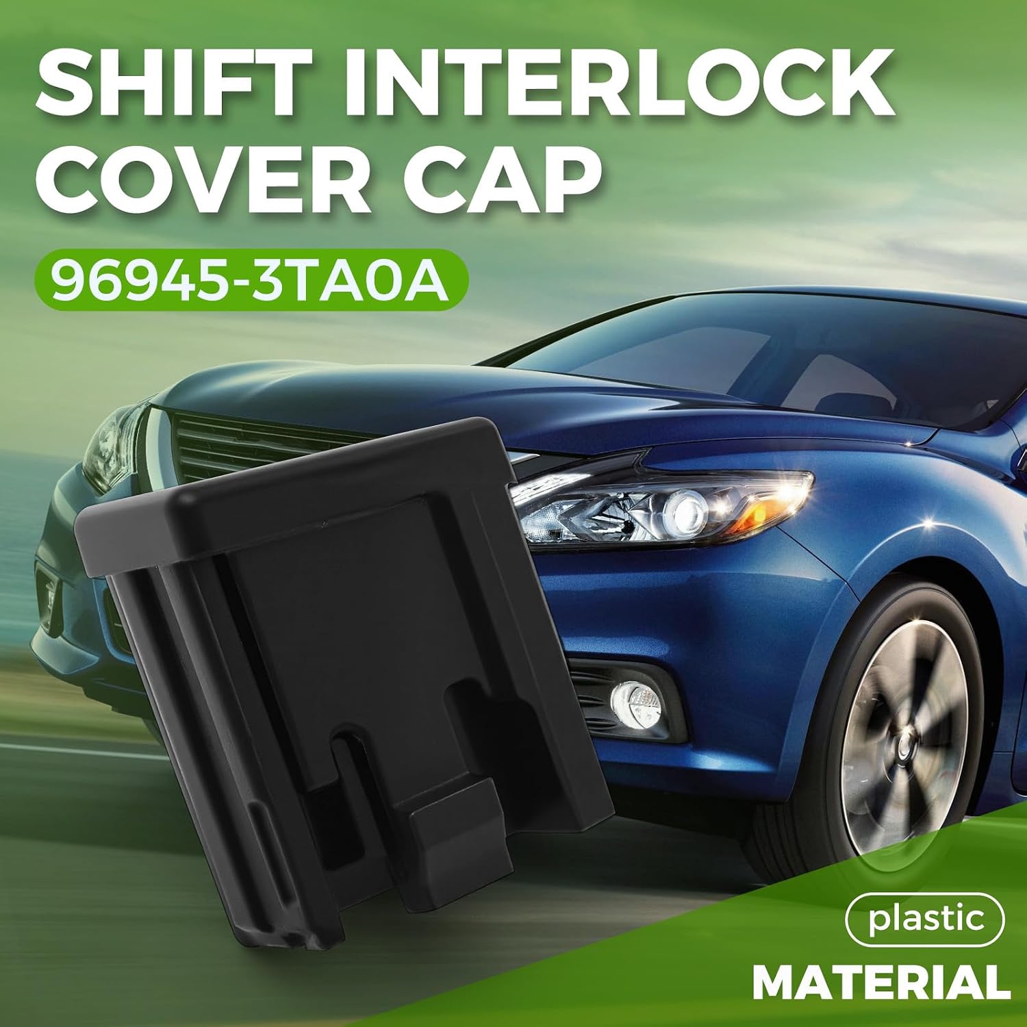 2Pcs Shift Interlock Cover Cap for Nissan Altima 2015-2018, 96945-3TA0A Shift Control Interlock Cap Shifter Lock Release Button Cover