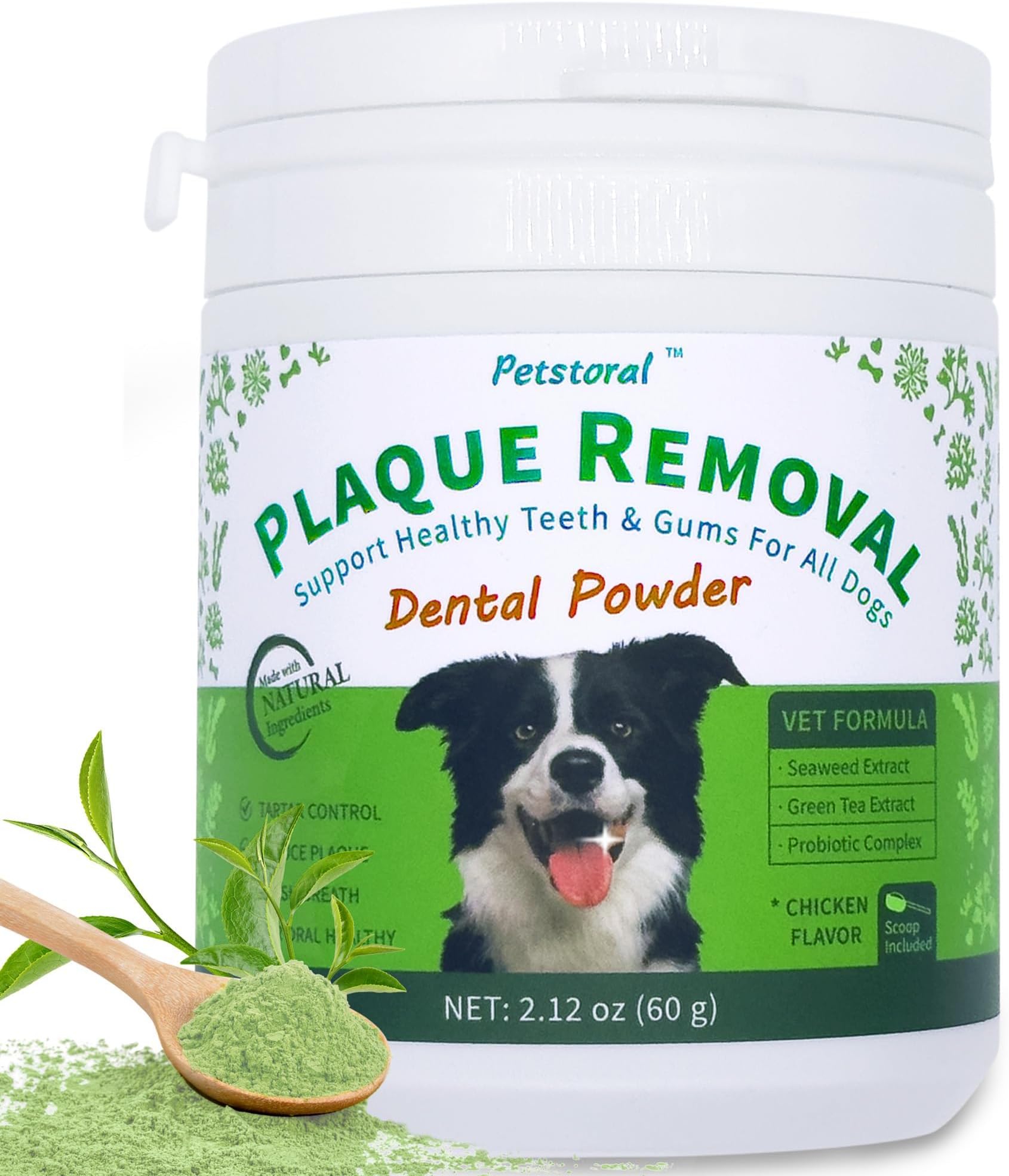 Petstoral Plaque Removal Natural Dental Powder Dog Dental Care and Bad Breath