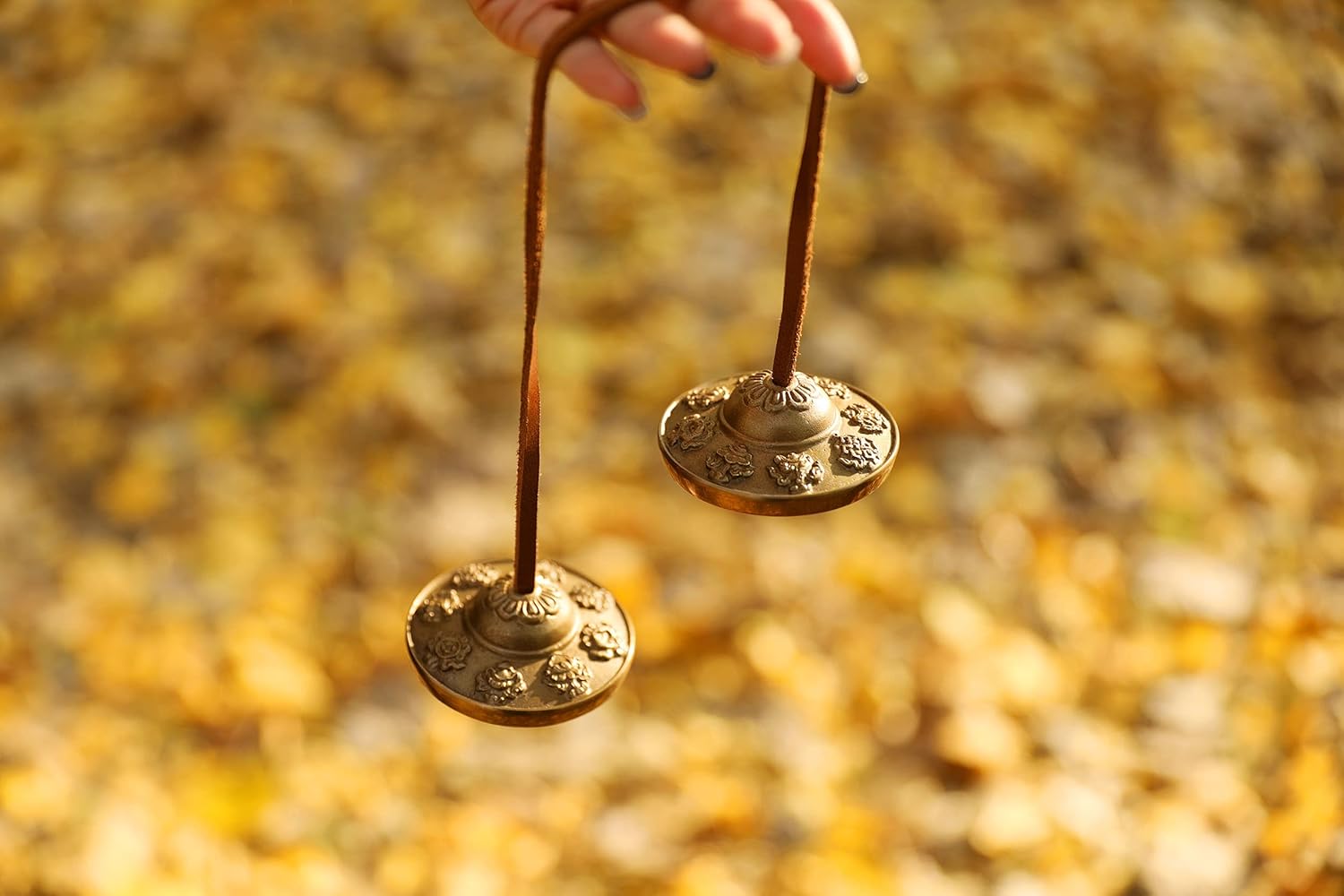 Tingsha Tibetan Finger Cymbals for Meditation, Sound Healing Therapy and Yoga — MADE IN INDIA — Pure Resonant Tone, Includes Bag, 2-YEAR WARRANTY