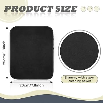 Aoriher Microfiber Bowling Ball Towel 10 x 8 Inch Bowling Shammy Pad with Easy-Grip Dots for Cleaning Balls