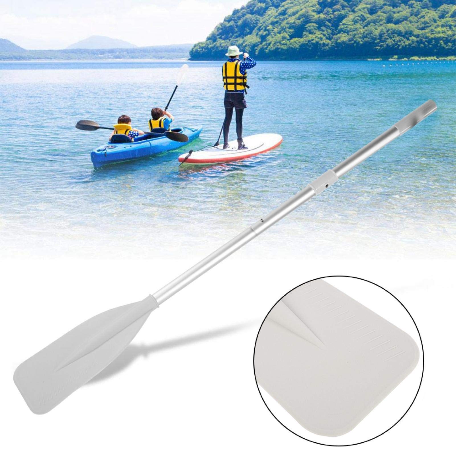 Pagaie per Kayak, Remi per Barche per gommoni, Canoa per gommone ad Alta Resistenza per Sport Acquatici in Lega di Alluminio Remi in Lega di Alluminio 2 Pezzi con Set di canne da 2 Pezzi