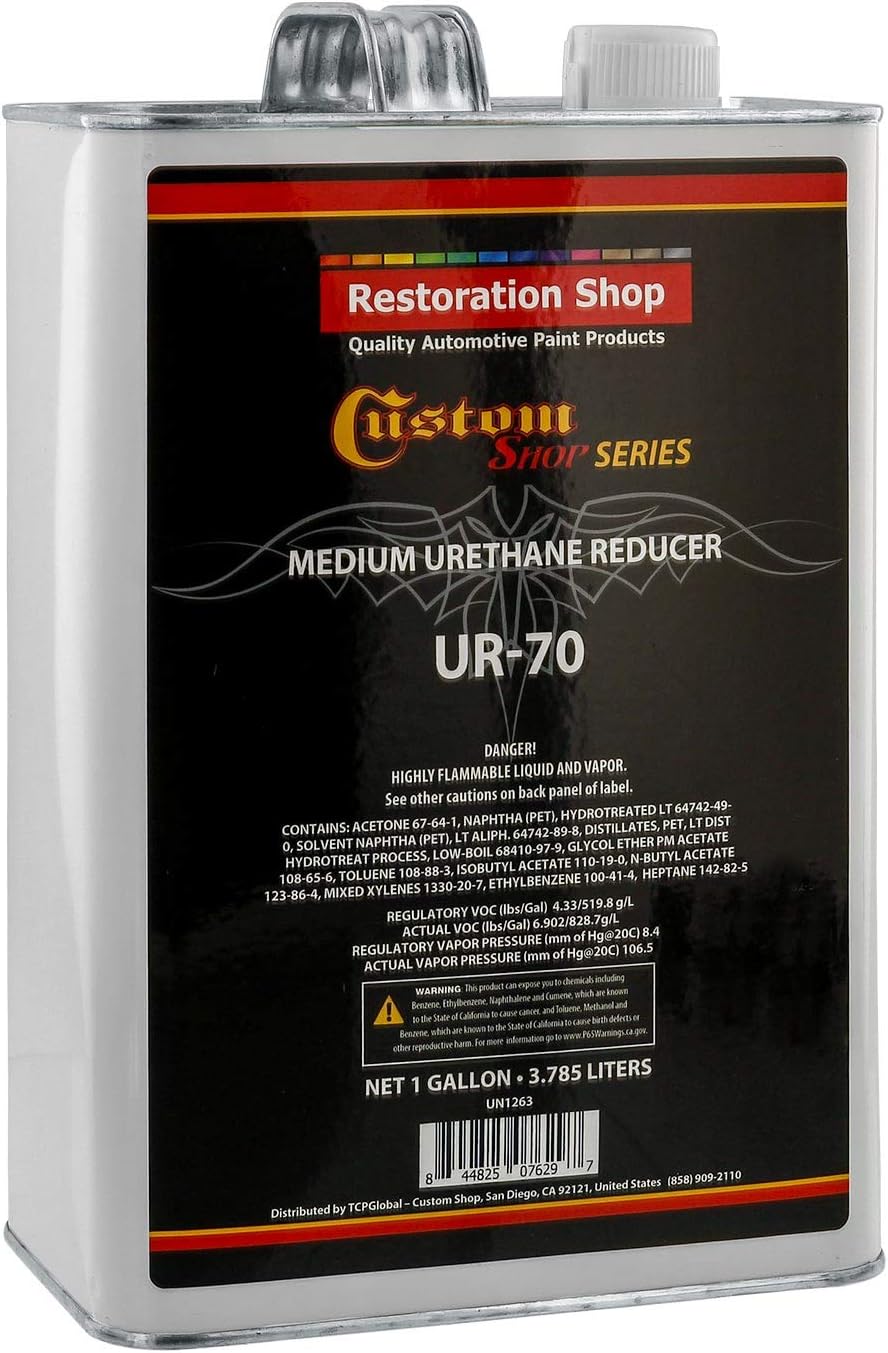 Restoration Shop UR70 Medium Urethane Reducer, Gallon, Mid Temperature Automotive Paint Thinner for 70-85°F, Professional Grade Viscosity Reducer for Acrylic Enamel, Urethane Basecoat, and Clearcoat