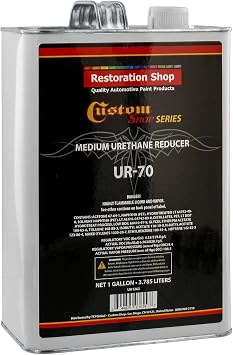 Restoration Shop UR70 Medium Urethane Reducer, Gallon, Mid Temperature Automotive Paint Thinner for 70-85F, Professional Grade Viscosity Reducer for Acrylic Enamel, Urethane Basecoat, and Clearcoat