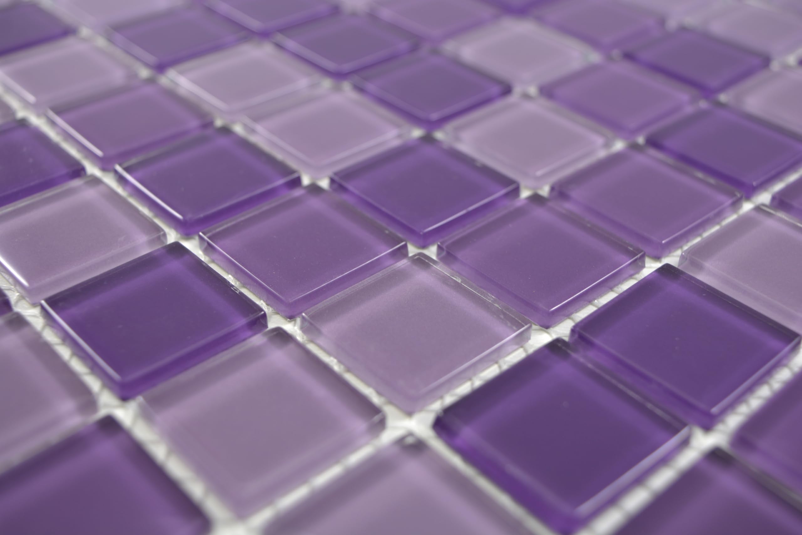 Plaque De Mosaïque En Verre Translucide Violet Pâle - Réf. 92-1107_b - Pour Cuisine/salle De Bain