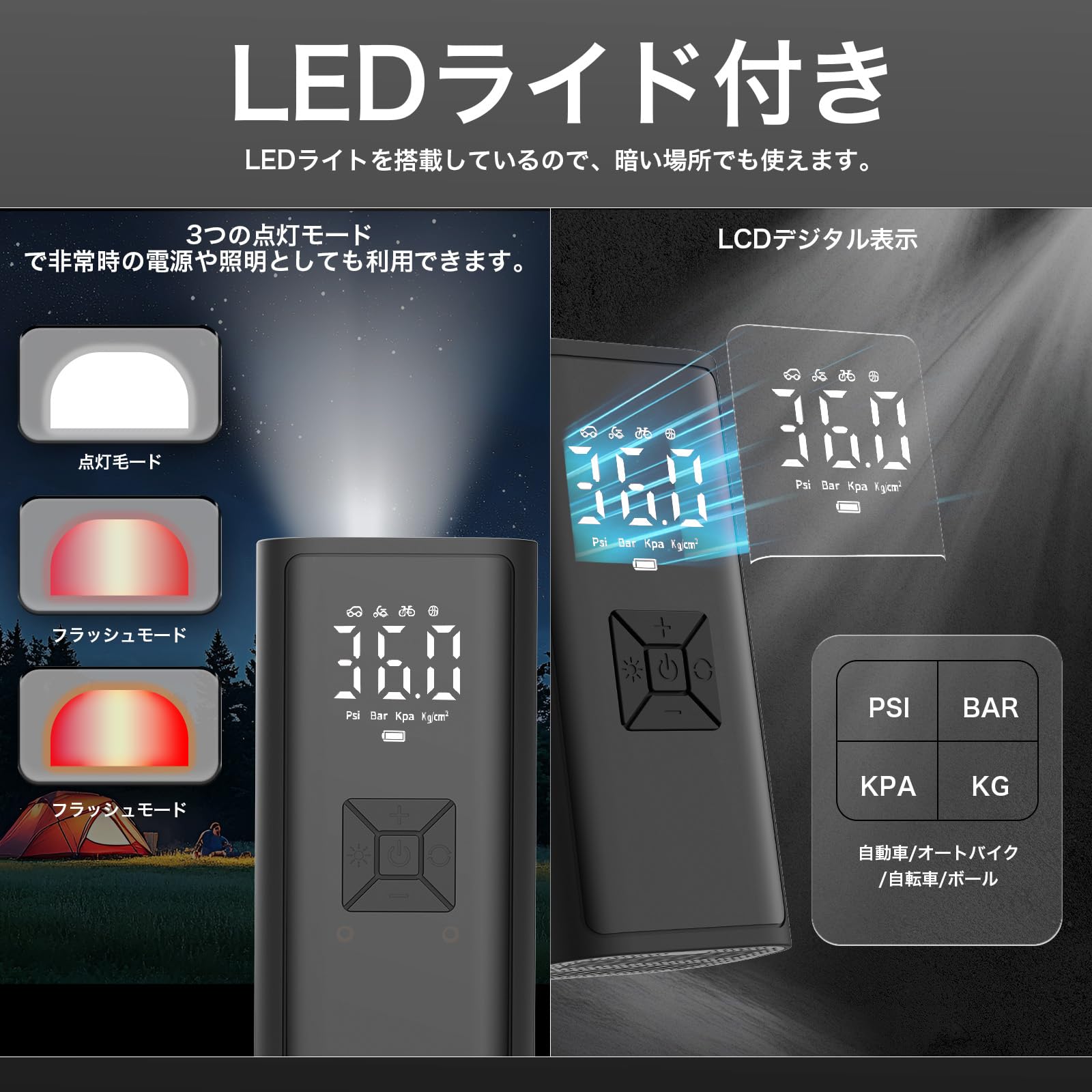 電動空気入れ 最大圧力150PSI Amazon.co.jp: MAKINA 電動空気入れ 車 自転車 充電式バッテリー 最大