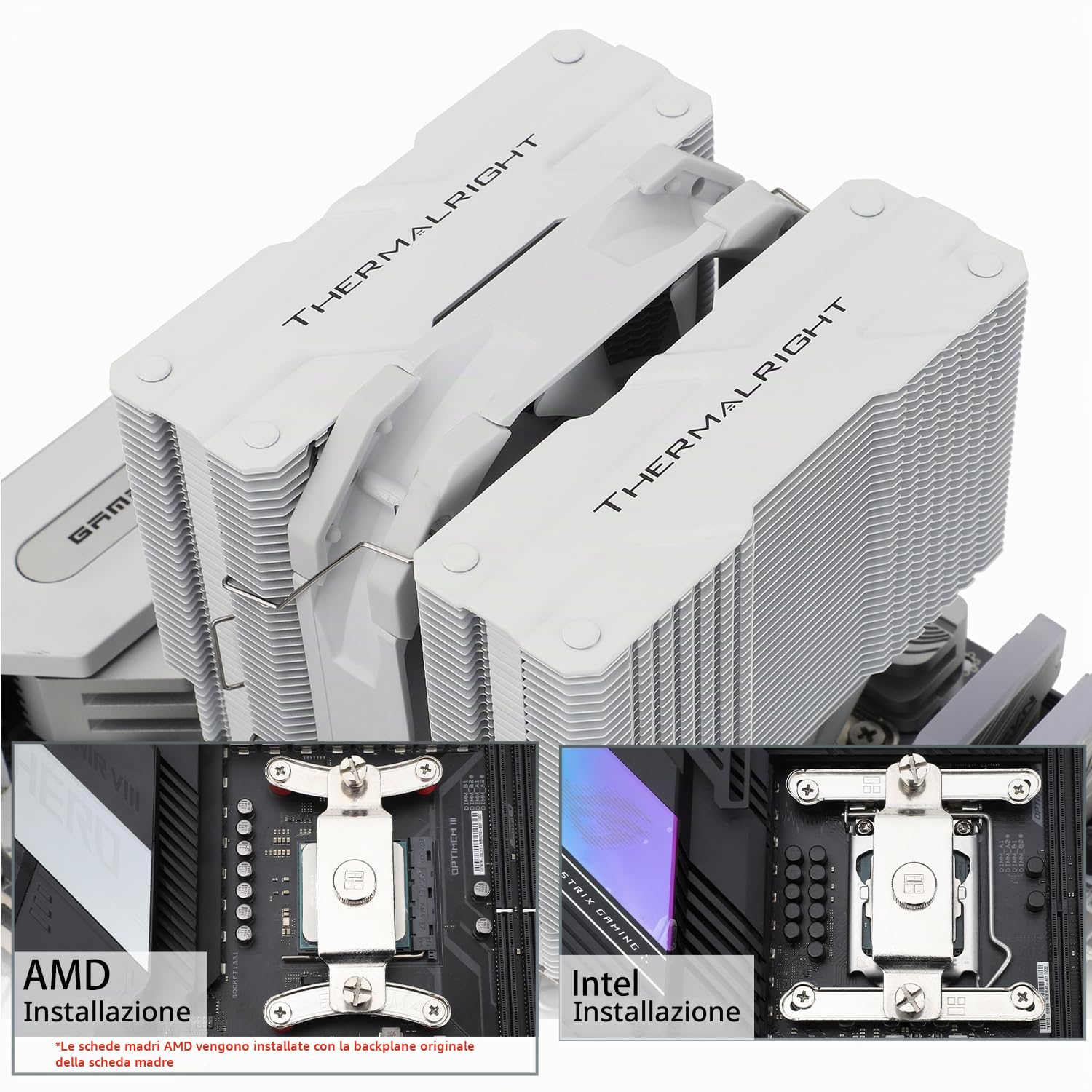 TR-Thermalright Peerless Assassin 120 MINI White Dissipatore per CPU, Doppia torre, 6 Heat pipe, Ventole PWM 120mm 25,6 dBA, Top bianco, per AM5/AM4, Intel LGA1851/1700/115X/1200/2011