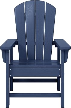 WestinTrends Malibu Kids Outdoor HDPE Adirondack Plastic Patio Chair, Navy Blue