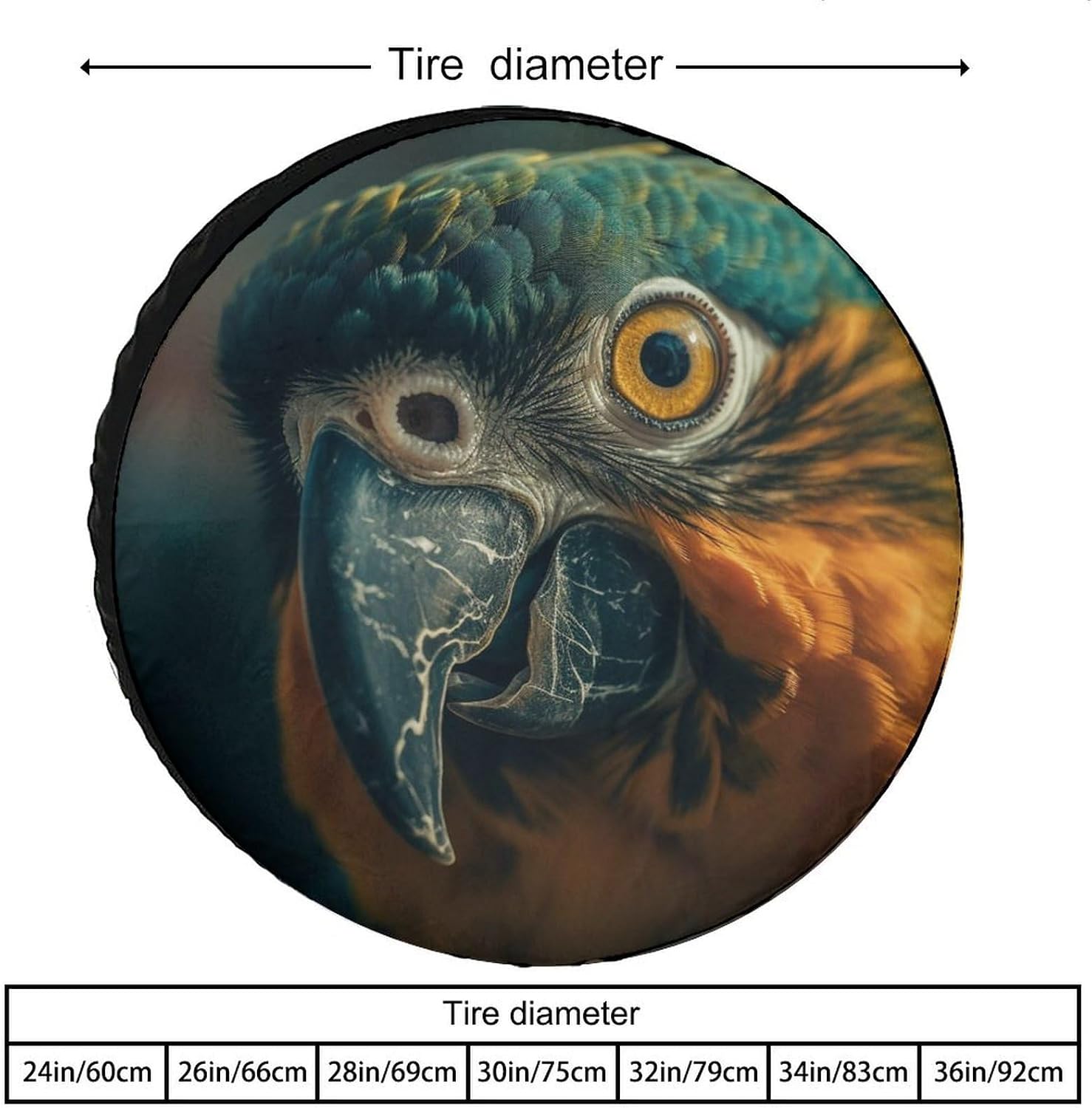 Spare Tire Cover Waterproof Wheel Protectors Happy Parrot Wheel Covers Dust-Proof Spare Tire Wheel Cover Universal Wheel Tire Cover Fit for Trailer RV SUV Truck Camper Travel 30inch