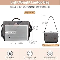 Vista 3 de Canvas Messenger Bag for Men Waterproof Business Bags for Men Vintage Canvas Laptop Bag Gris