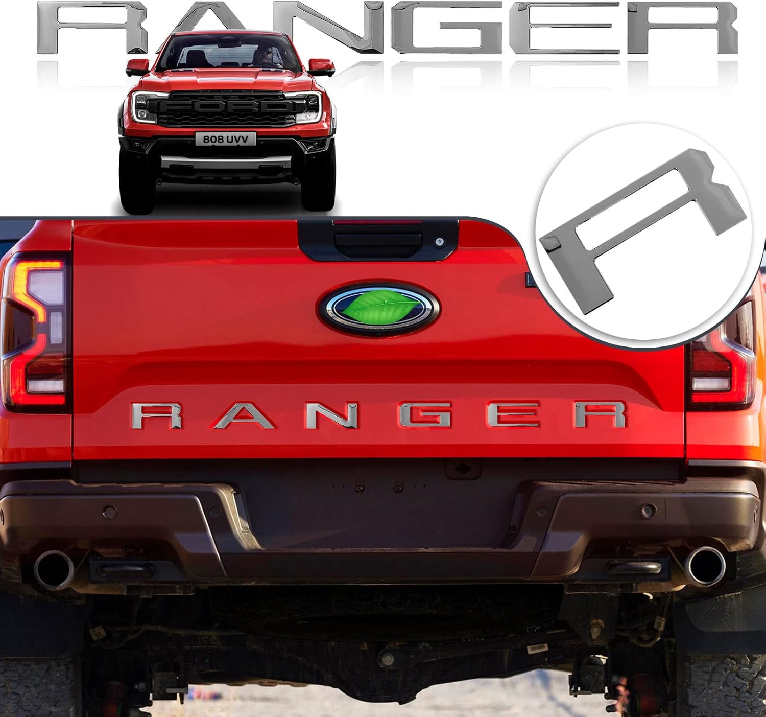 Tailgate Insert Letters Compatible for 2019Up Ford Ranger