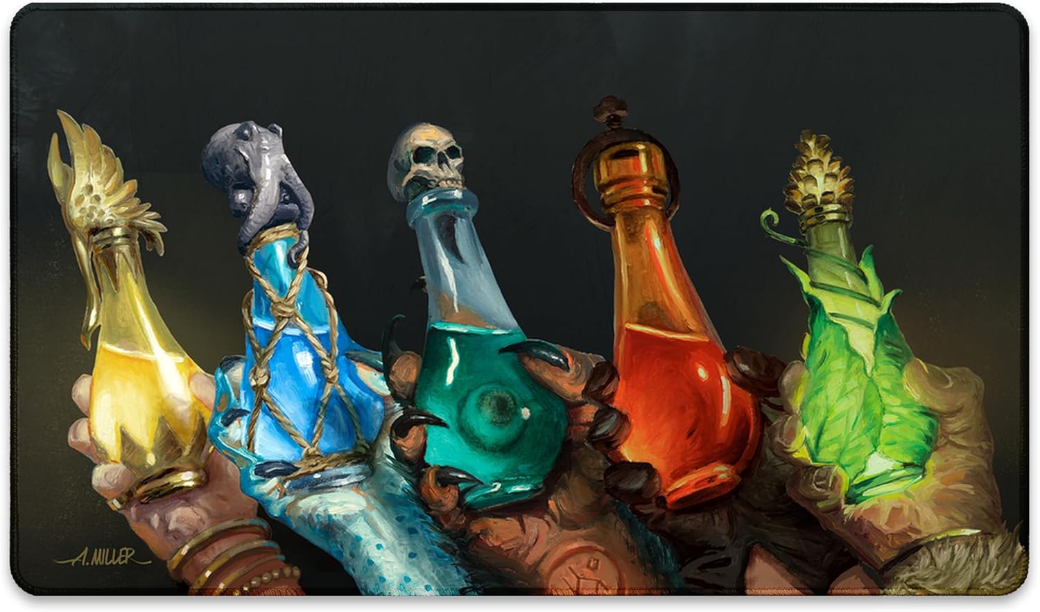 Mana Potions (Stitched) - MTG Playmat by Aaron Miller - Compatible with Magic The Gathering Playmat - Play MTG, YuGiOh, TCG - Original Play Mat Art Designs & Accessories