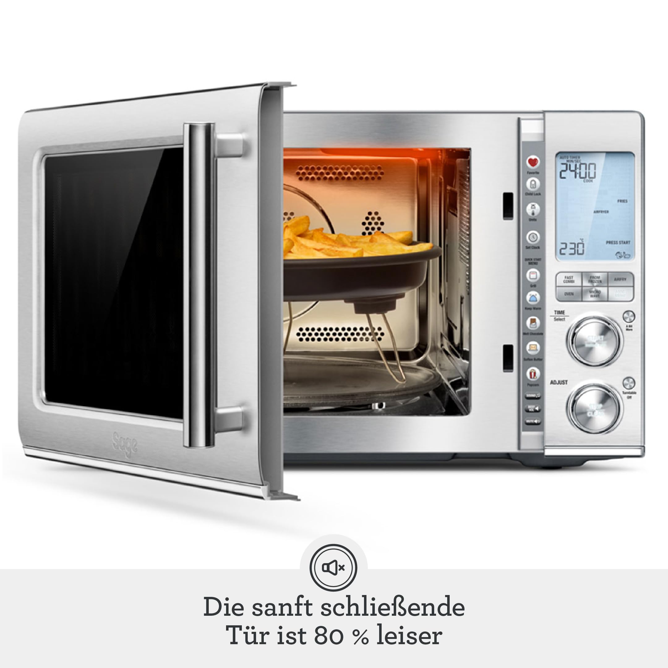 Sage Combi Wave 3 in 1 Heißluftfritteuse Konvektionsofen Mikrowelle Gebürsteter Edelstahl