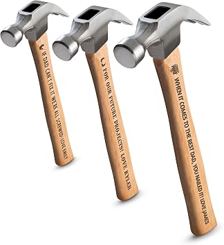 Personalized Hammer Gift for Dad - Custom Laser Engraved 13 Inch Wooden Handle Claw Hammer - Fathers Day, Birthday, Christmas Gifts for Dad, Husband, Grandpa, Stepdad - You Nailed It