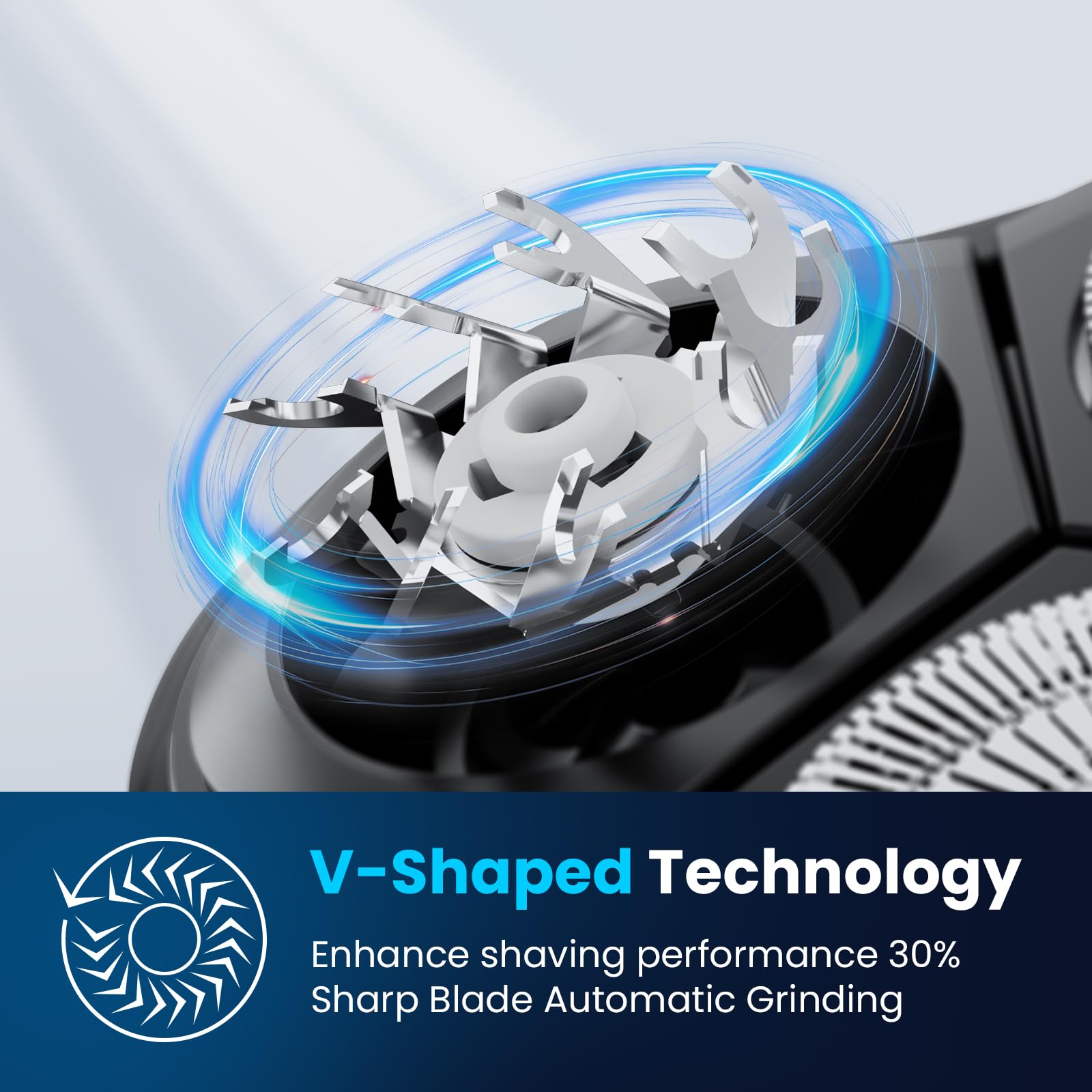 Rasoio elettrico da uomo con trimmer pop-up, ricaricabile IPX7 impermeabile, rasoio elettrico a ricarica rapida, 120 minuti di durata, delicato sulla pelle sensibile