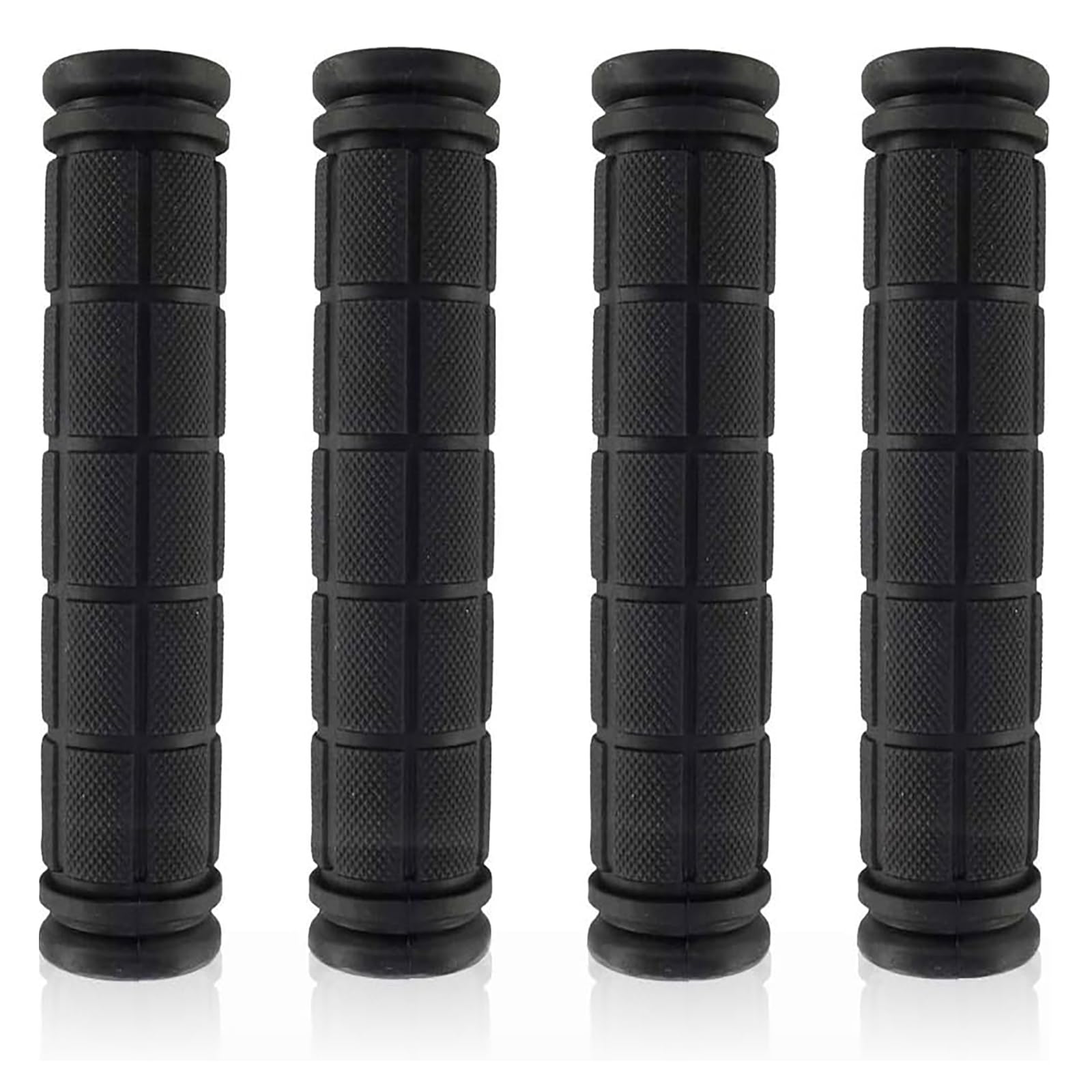 FEISHIONG 2 Pairs Bike Handle Grips,Black Non-Slip-Rubber Bicycle Handlebar Grips,Soft Rubber Grips for BMX MTB Mountain Bikes Kids Bikes