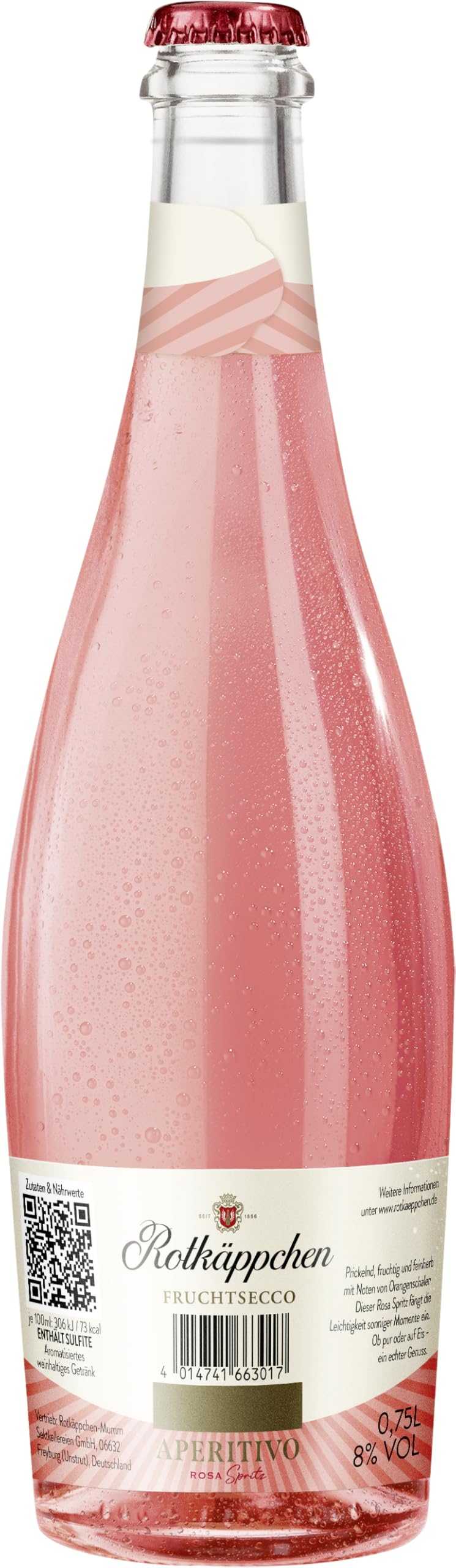 Rotkäppchen Fruchtsecco Aperitivo Rosa Spritz (6 x 0,75l) – Aromatisiertes weinhaltiges Getränk mit Orangen‑ & Grapefruitnoten