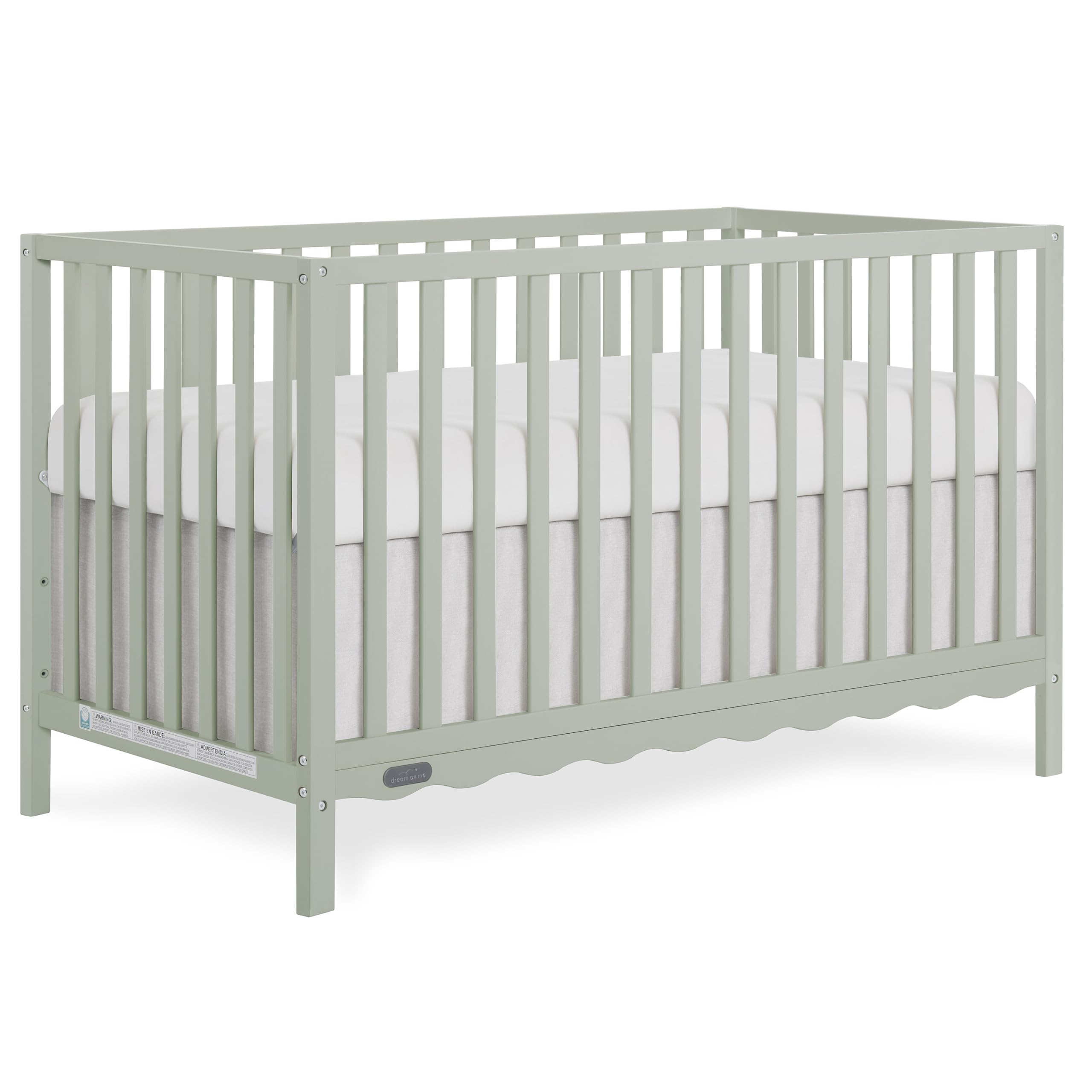 Dream On Me Synergy Wave 5-in-1 Convertible Full Size Baby Crib, Sage Green