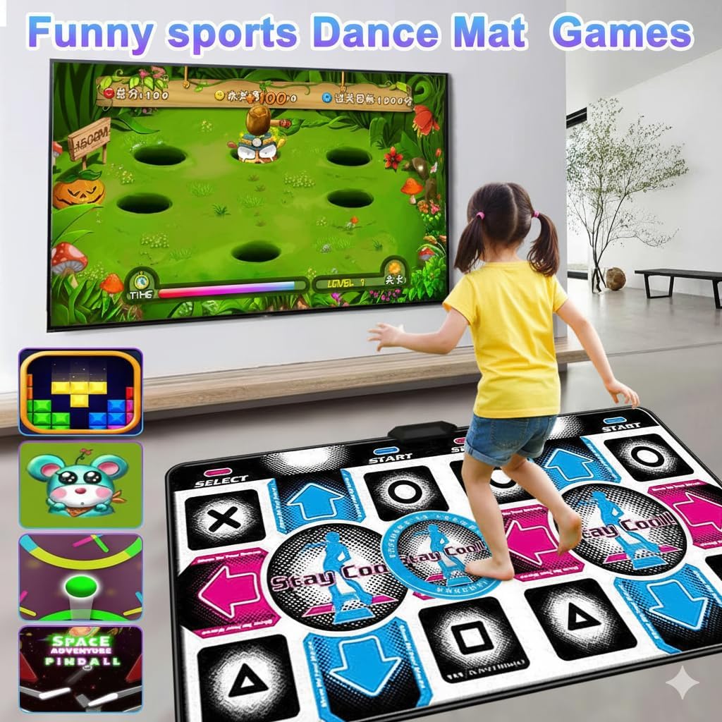 Dance Mat for Kids,Dancing Mat for Family with Interactive Dance Pad Games, HD Plug & Play TV Dance Game Console, for Kids,Birthday Gift for Girls