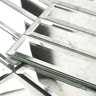 Peel and Stick Antique Mirror Strip Tile Self Adhesive 2 x 6 Inch Glass