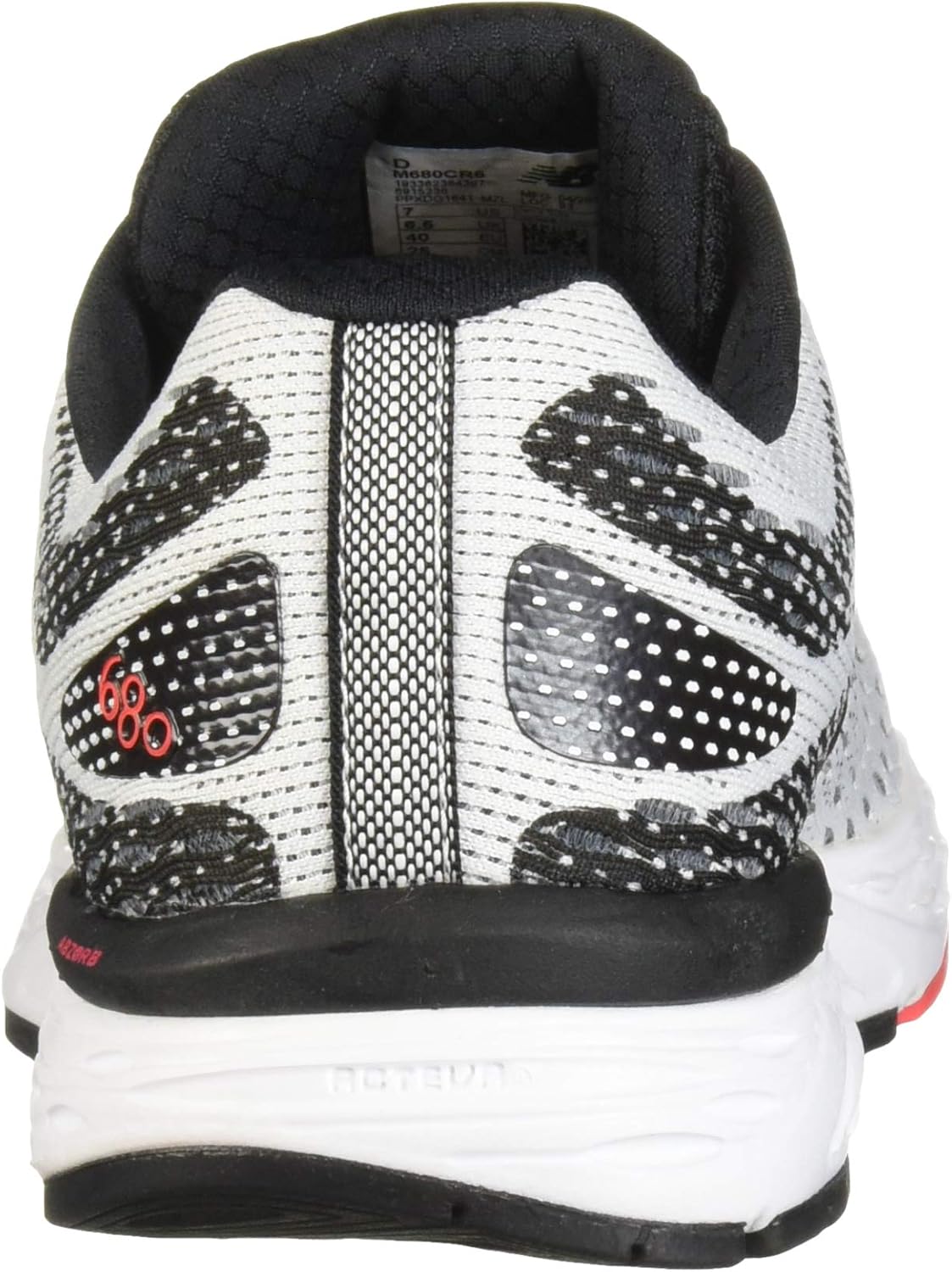 New Balance Men's 680v6 Cushioning Running Shoe 8.5 White/Black/Energy Red