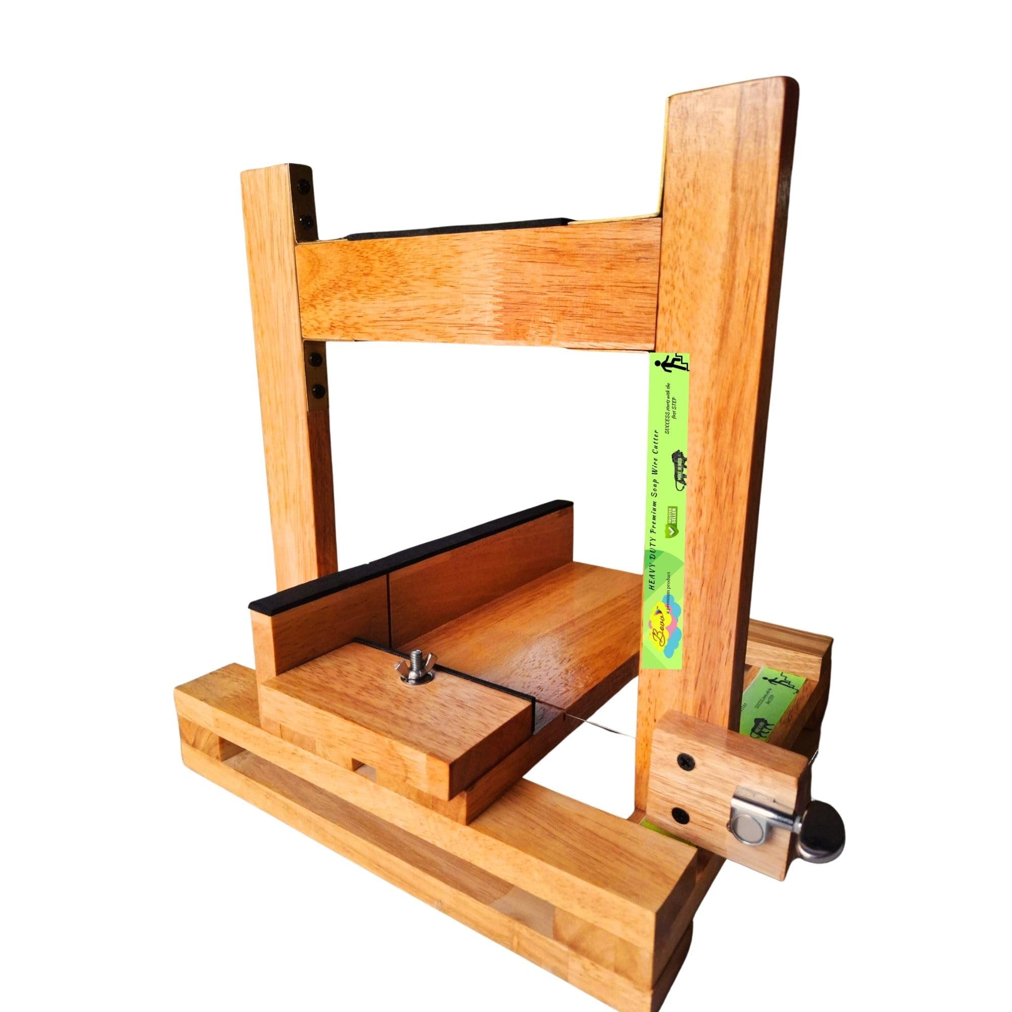 Bovv™ Wire Soap Cutter I Heavy Duty White Wood I Polyurethene coated I Waterproof I Premium Wire String Cutter I Large bar holding Design I 2 Layer Platform-image-43