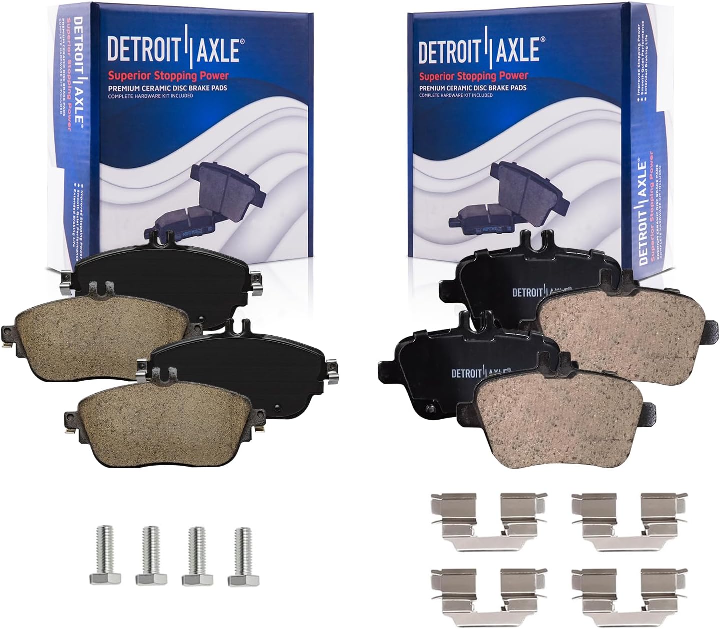 Detroit Axle - Brake Pads for Mercedes-Benz B Electric Drive B180 B250 B250e CLA250 GLA250 INFINITI QX30 Front & Rear Replacement