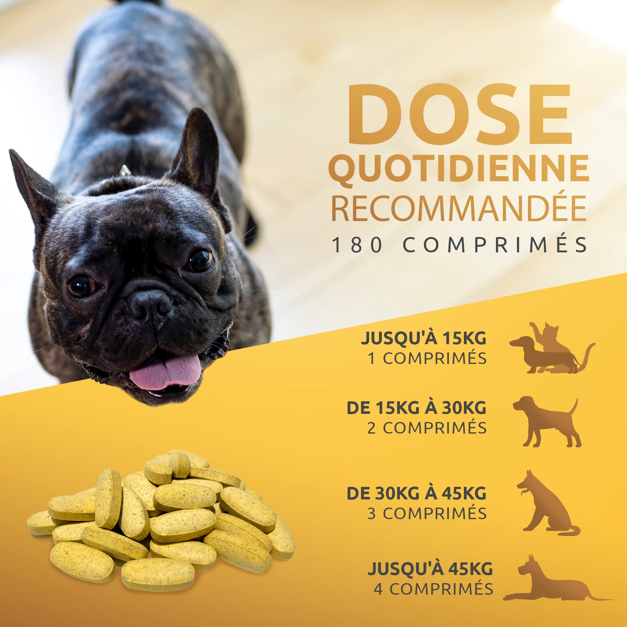 Anti Inflammatoire Chien Et Arthrose Chien pour Articulation Chien - Arthrosenior Chien - Glucosamine Chien - Complement Alimentaire pour Chien - Arthrose - Traitement - 180 Comprimés