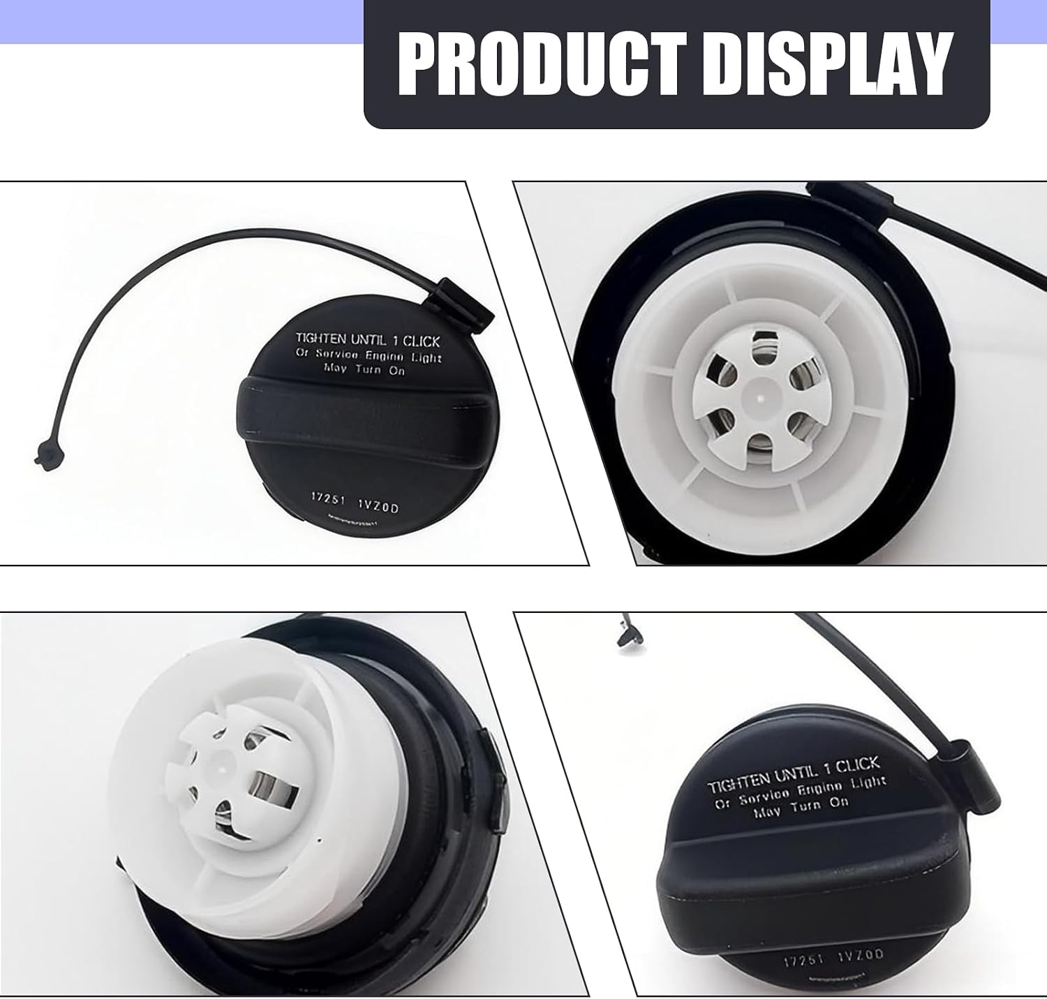 Eratus Pack-1 Car Fuel Tank Cap, Tight Fitting Sealing Cap Replacement 17251-3JA0A 17251-1VZ0D, ABS Waterproof and Heat Resistant Fuel Filler Protective Cover, Compatible with Nissan Infiniti (Black)