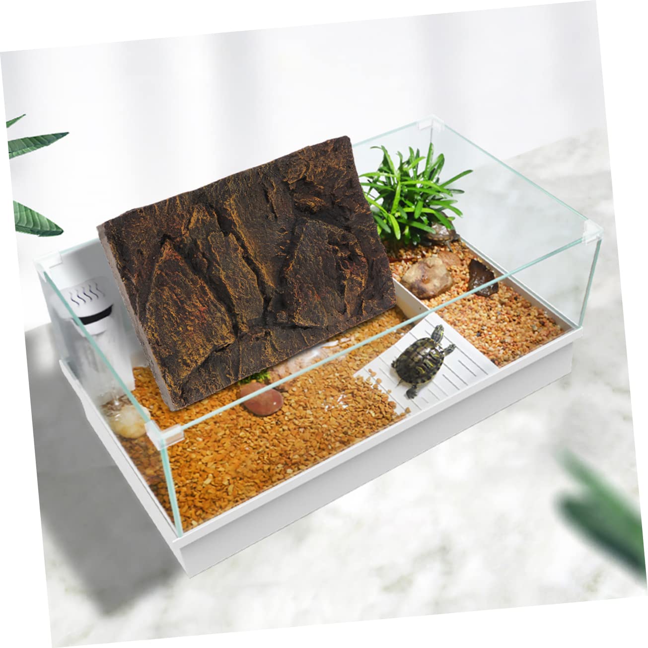 Hohopeti 2 Uds Reptil Caja Telón De Fondo Tortuga Tanque Decoración Corcho Corteza Reptil Azulejo Fondo 3D Terrario Pared Telón De Fondo Reptil Pared Tortuga Tanque Fondo Reptil Fondo