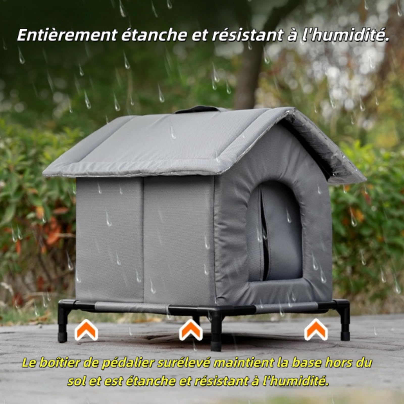 Générique Niche pour Chat Extérieur Hiver, Abri Isotherme Imperméable surélevé avec Poignée pour Jardin