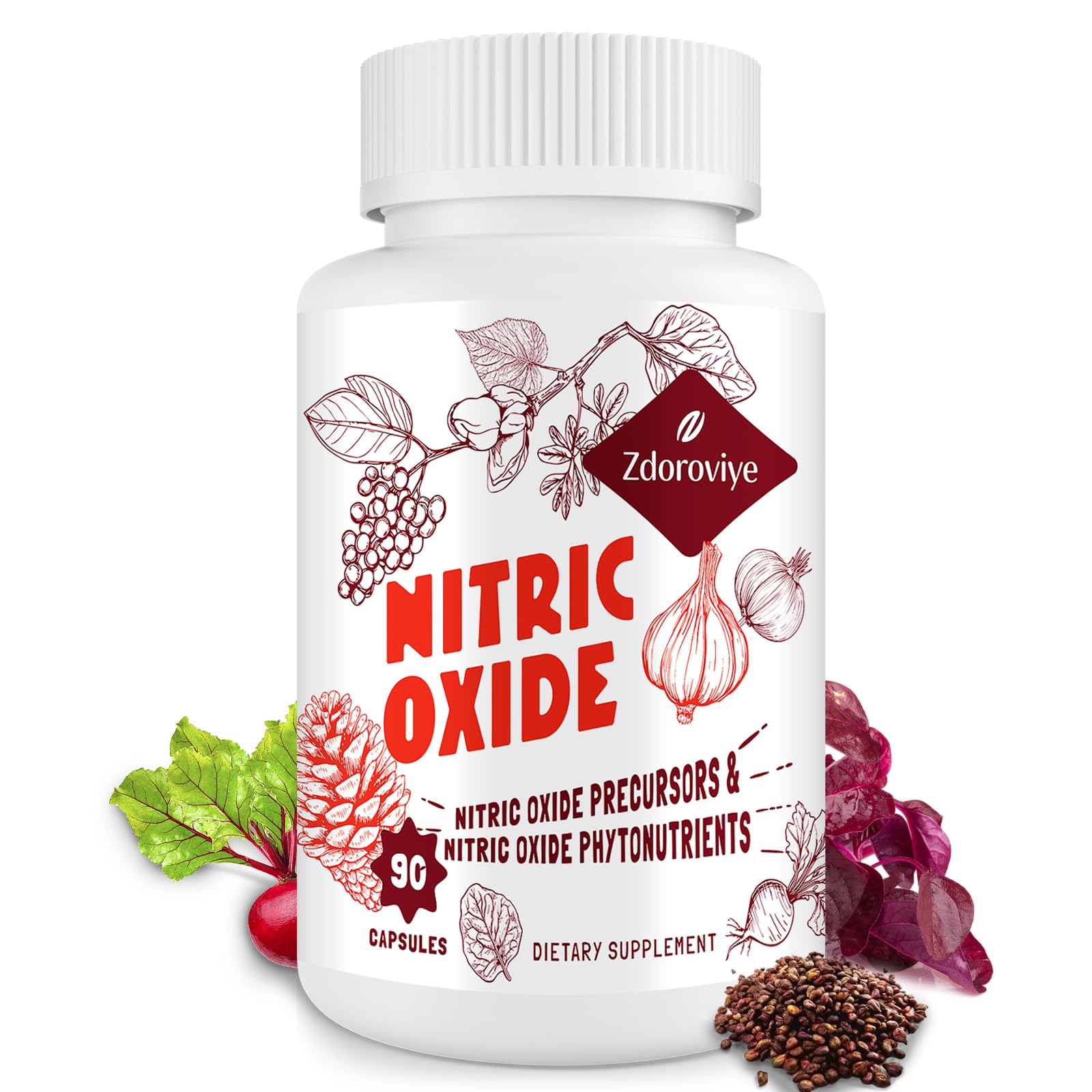 Nitric Oxide Supplement for Men, 90 Capsules (1 Pack)