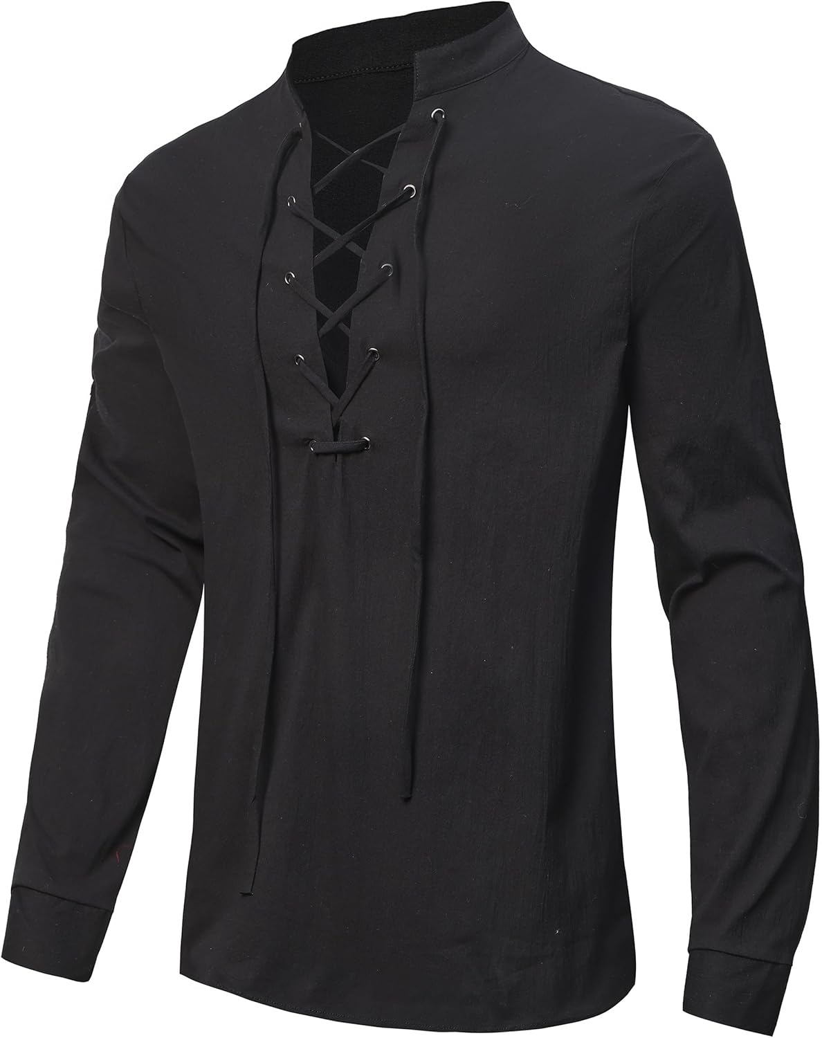 BAKUGOU Renaissance Shirt Men Long Sleeve Mediveal Viking Victorian Celtic Halloween Costume Shirt Top - Image 2