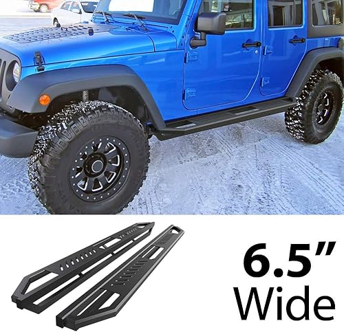 Miniatura 2 de HD Ridez Armadura de acero inoxidable para Jeep Wrangler JK 2007-2018 de 4 puertas (barras laterales de barra nerf)