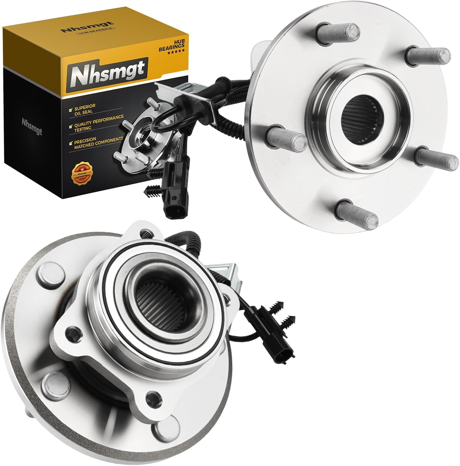 515136 FWD Front Wheel Bearing Hub Assembly with 5-Lug Fit for Dodge Grand Caravan 2008-2011, for Chrysler Town & Country 2008-2011, for VW Routan 2009 2010 2011 2012, with ABS, 2pcs