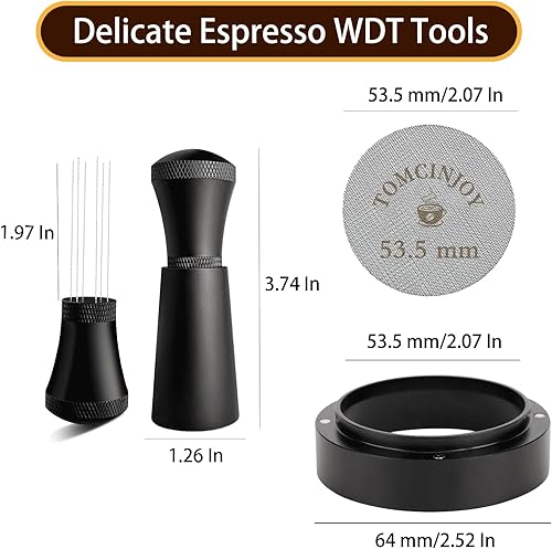 Miniatura 9 de WDT Tools - Pantalla de disco de café expreso, embudo dosificador de 2.126 in y agujas de acero inoxidable 316 de 0.014 in, herramienta de